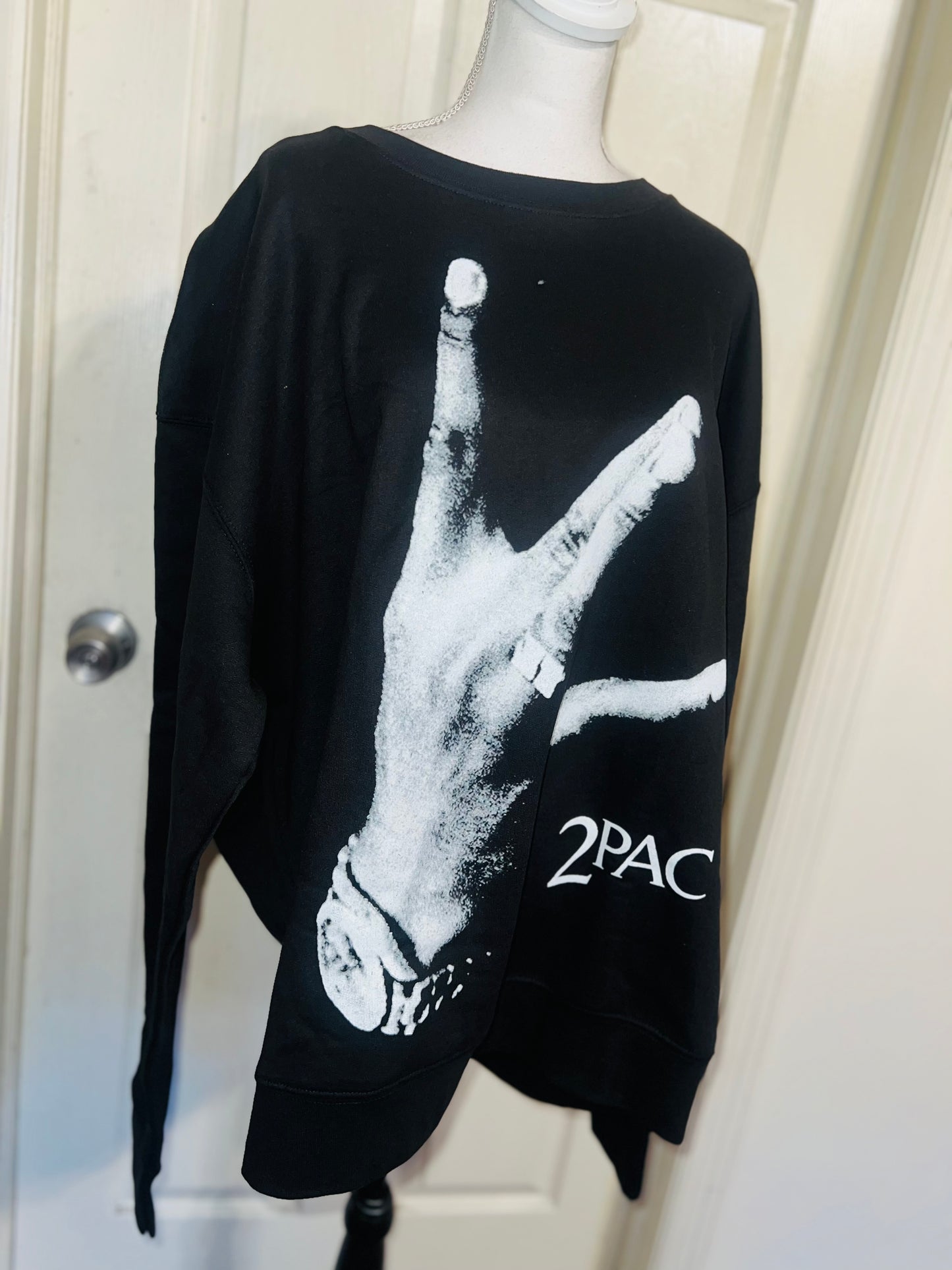 2Pac Oversized Distressed Sweatshirt