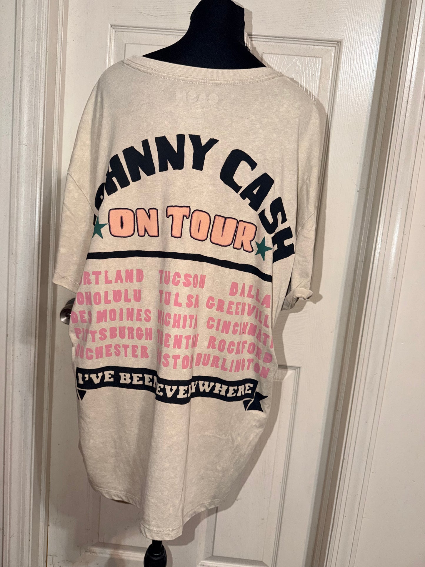 Johnny Cash Double Sided Oversized Distressed Tee