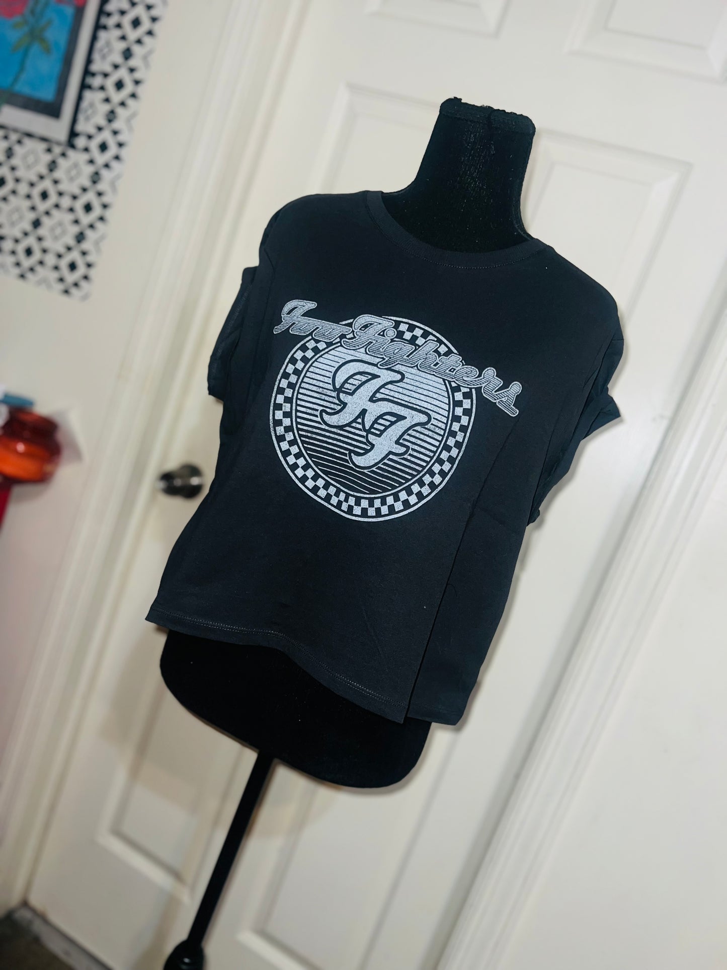 Foo Fighters Oversized Distressed Baby Tee