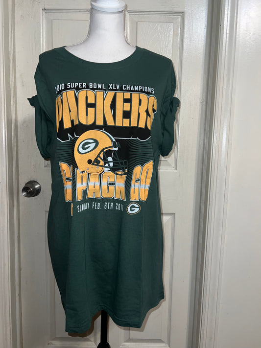 Green Bay Packers Oversized Distressed Tee