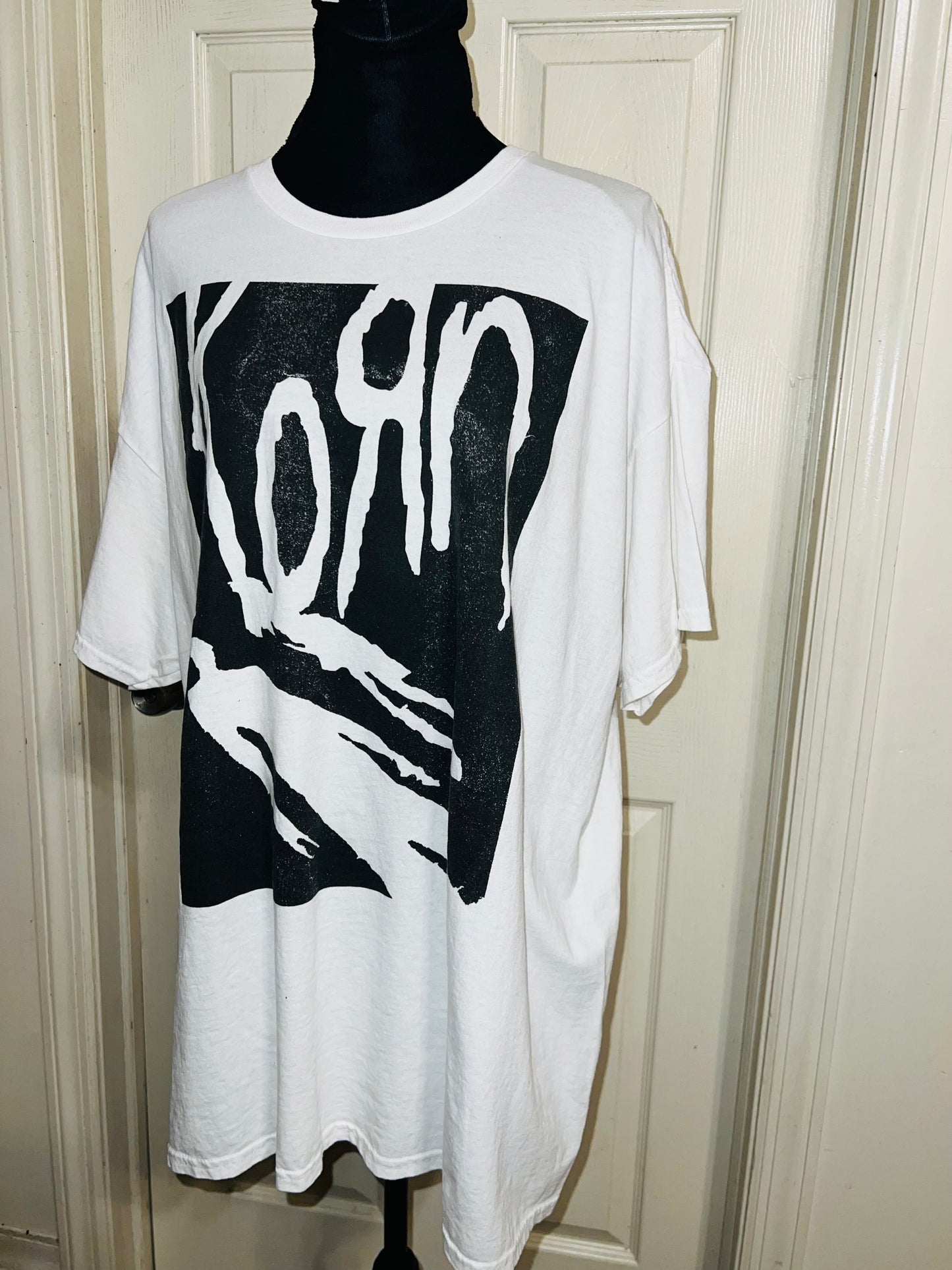 Korn Oversized Distressed T-Shirt