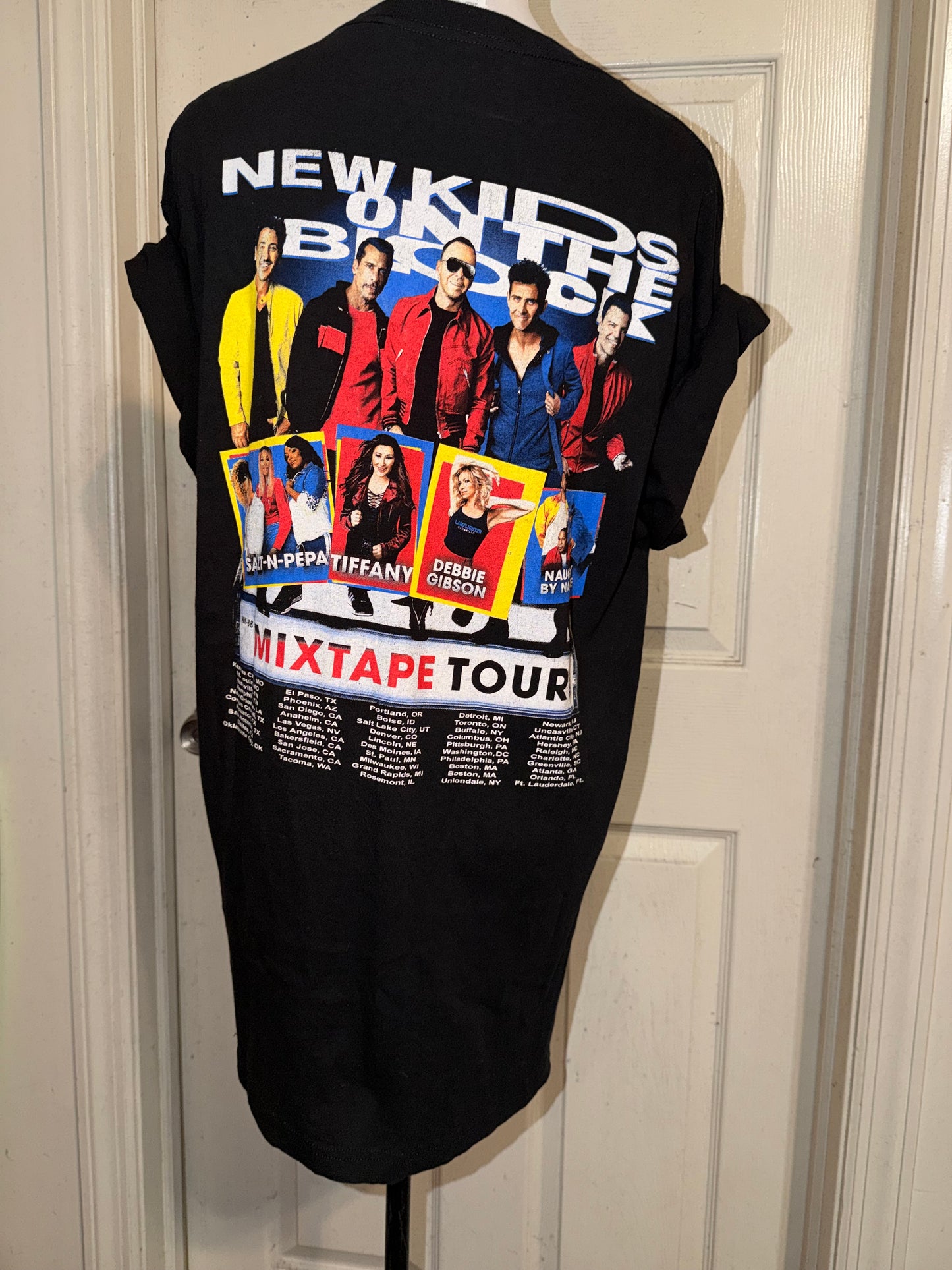New Kids on the Block Double Sided Oversized Distressed Tee