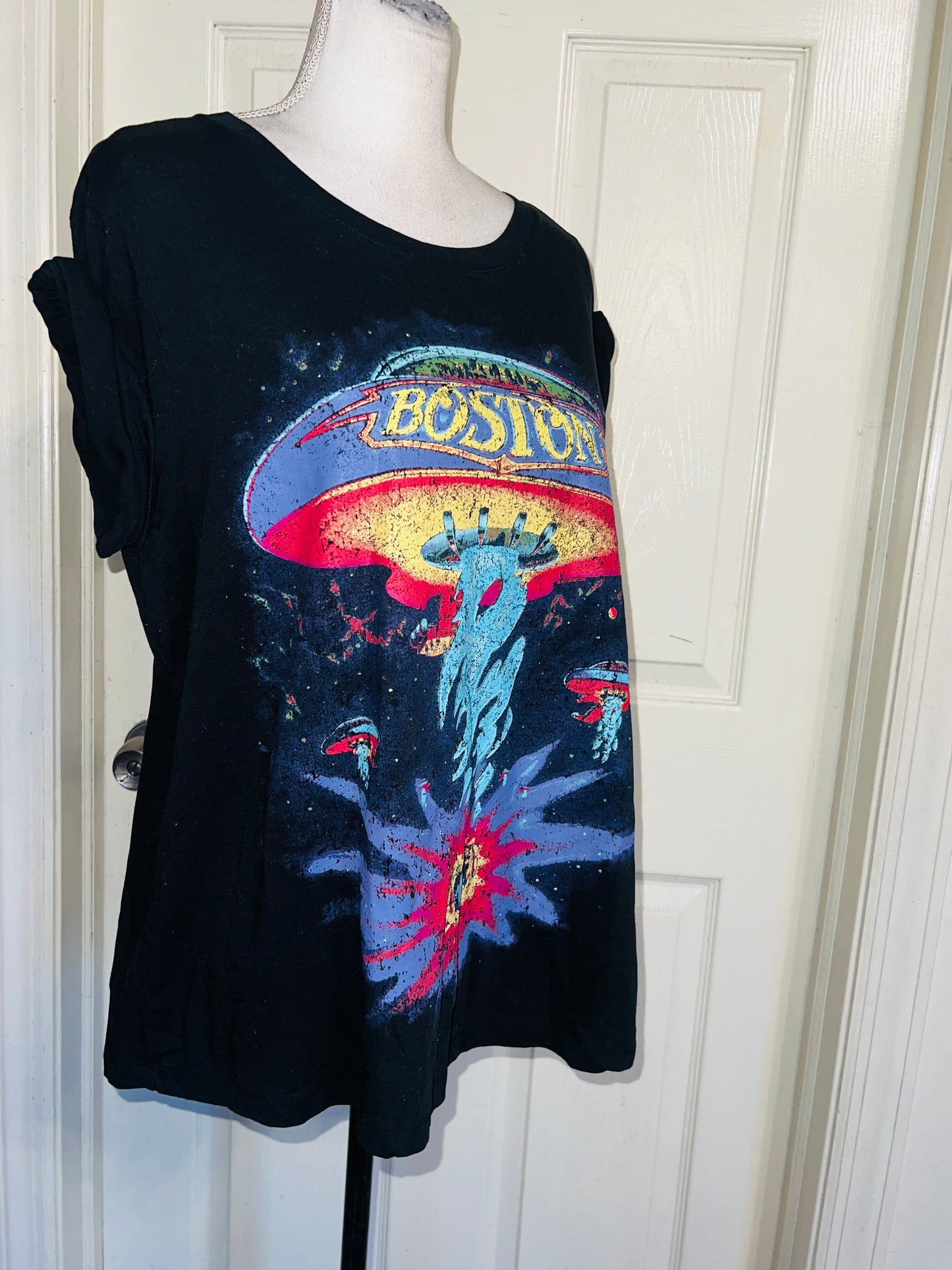 Boston Double Sided Oversized Distressed Tee