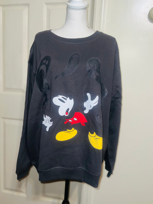 Mickey Mouse Halloween Oversized Distressed Sweatshirt