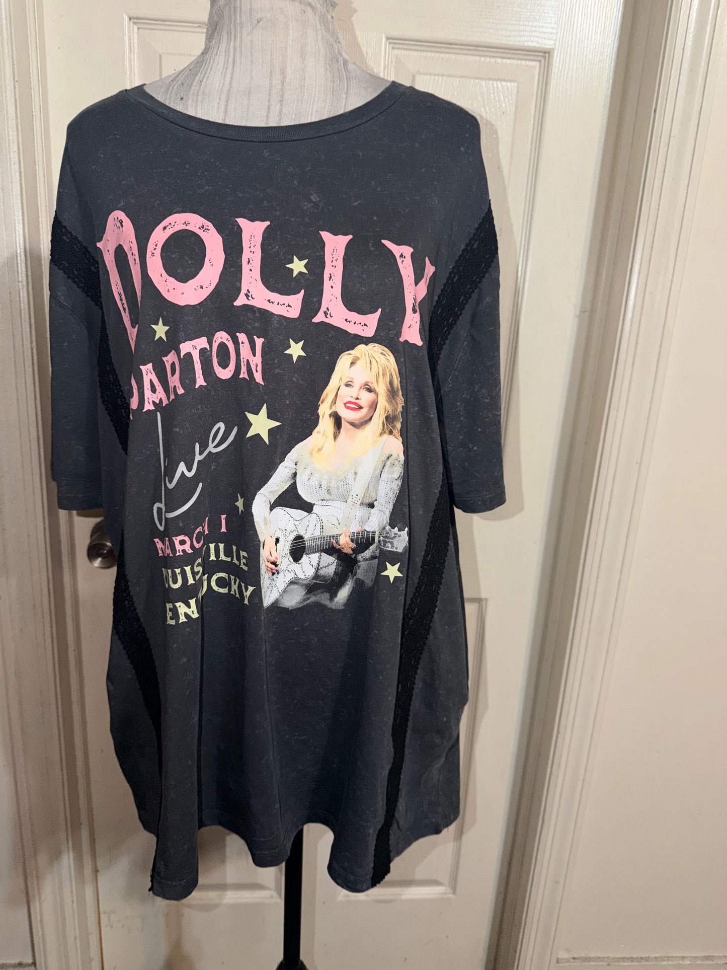 Dolly Parton Double Sided Oversized Distressed Tee