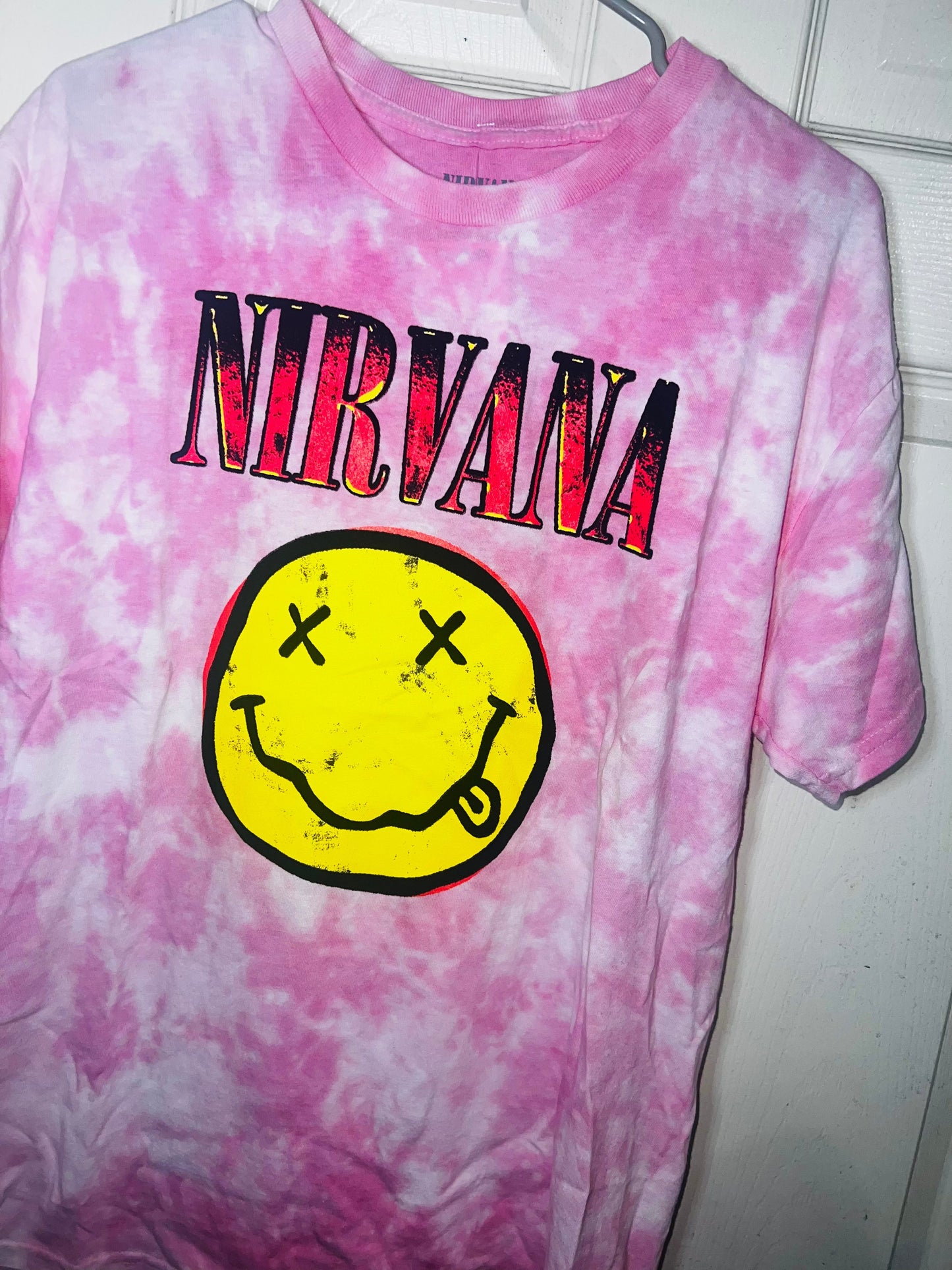 Nirvana Tie Dye Oversized Distressed Tee