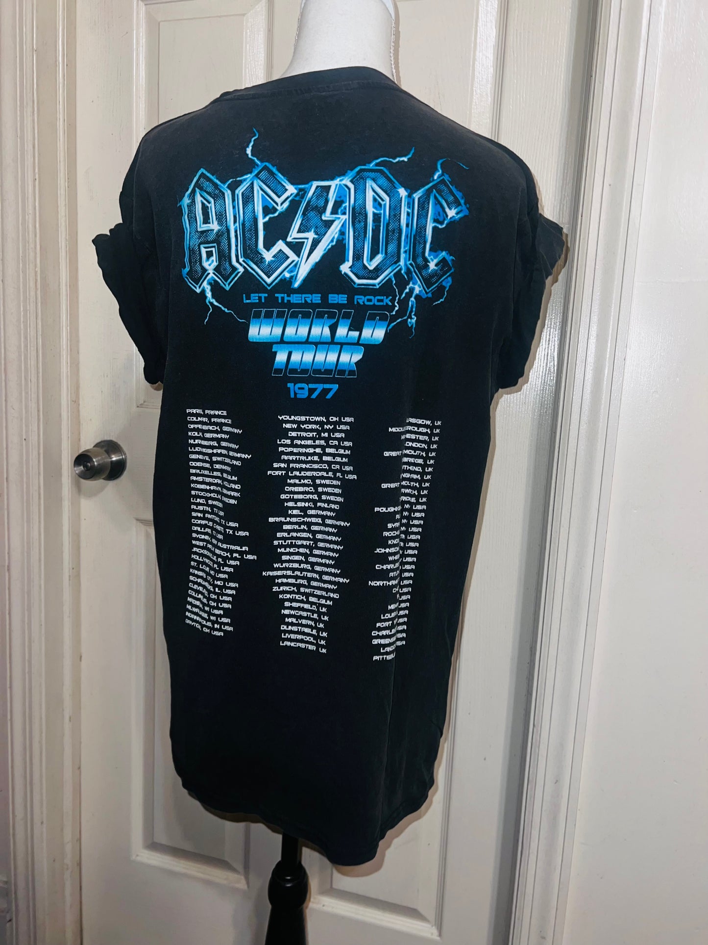 AC/DC Double Sided Oversized Distressed Tee