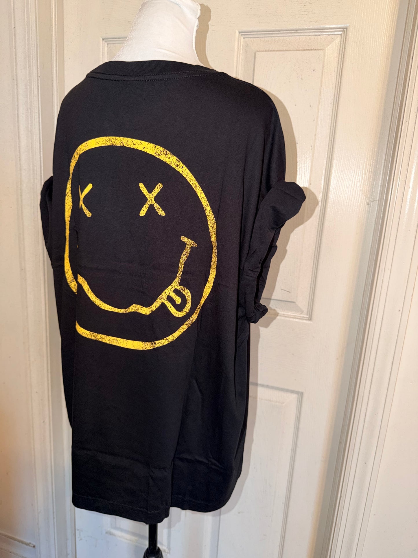 Nirvana Double Sided Oversized Distressed Tee