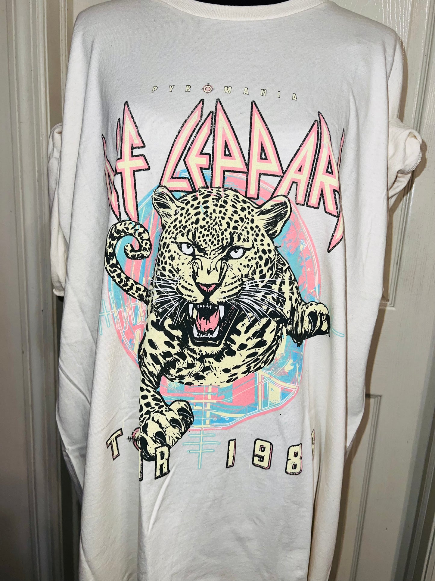 Def Leppard Double Sided Oversized Distressed Tee