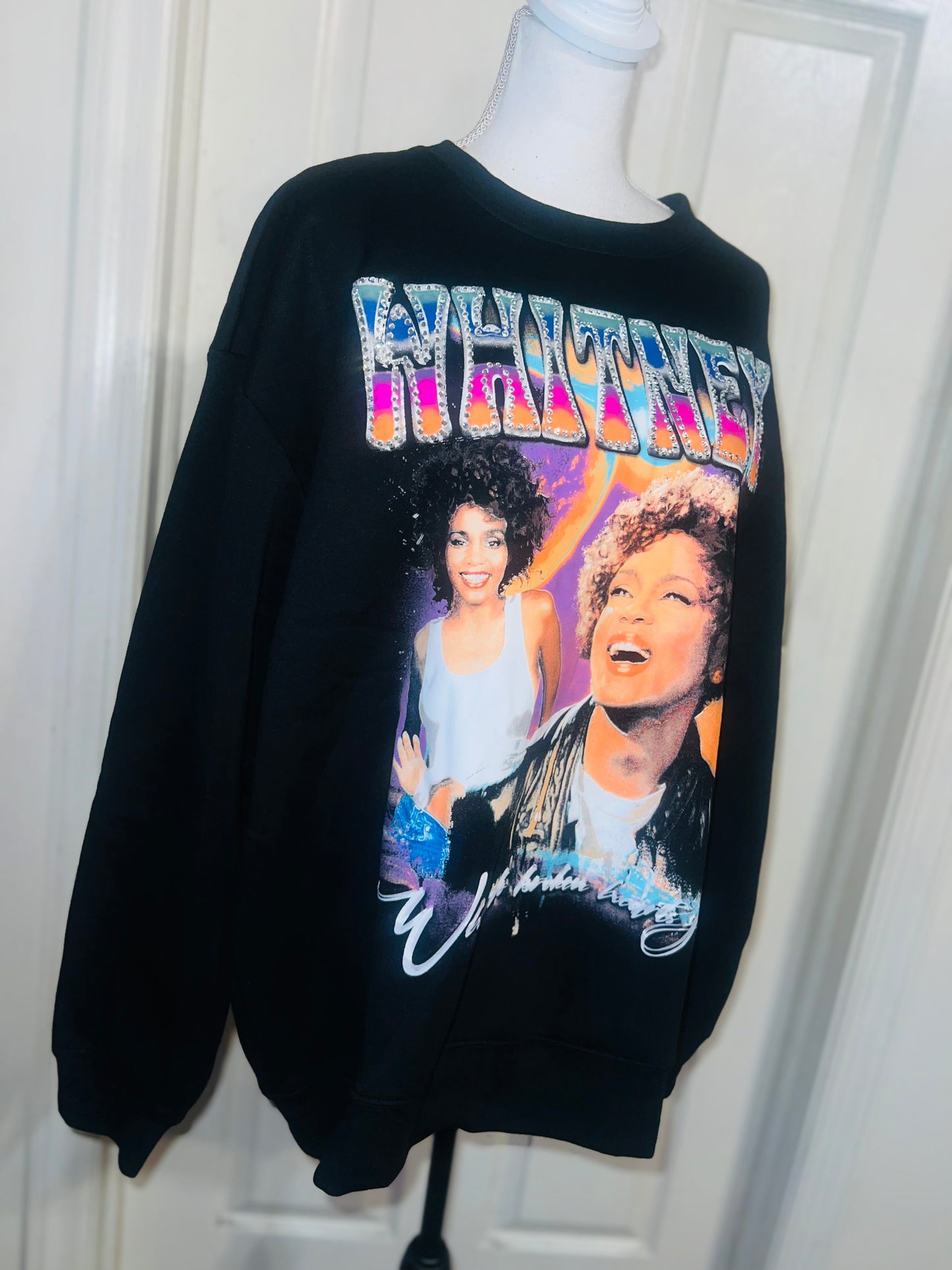 Whitney Houston Oversized Distressed Sweatshirt