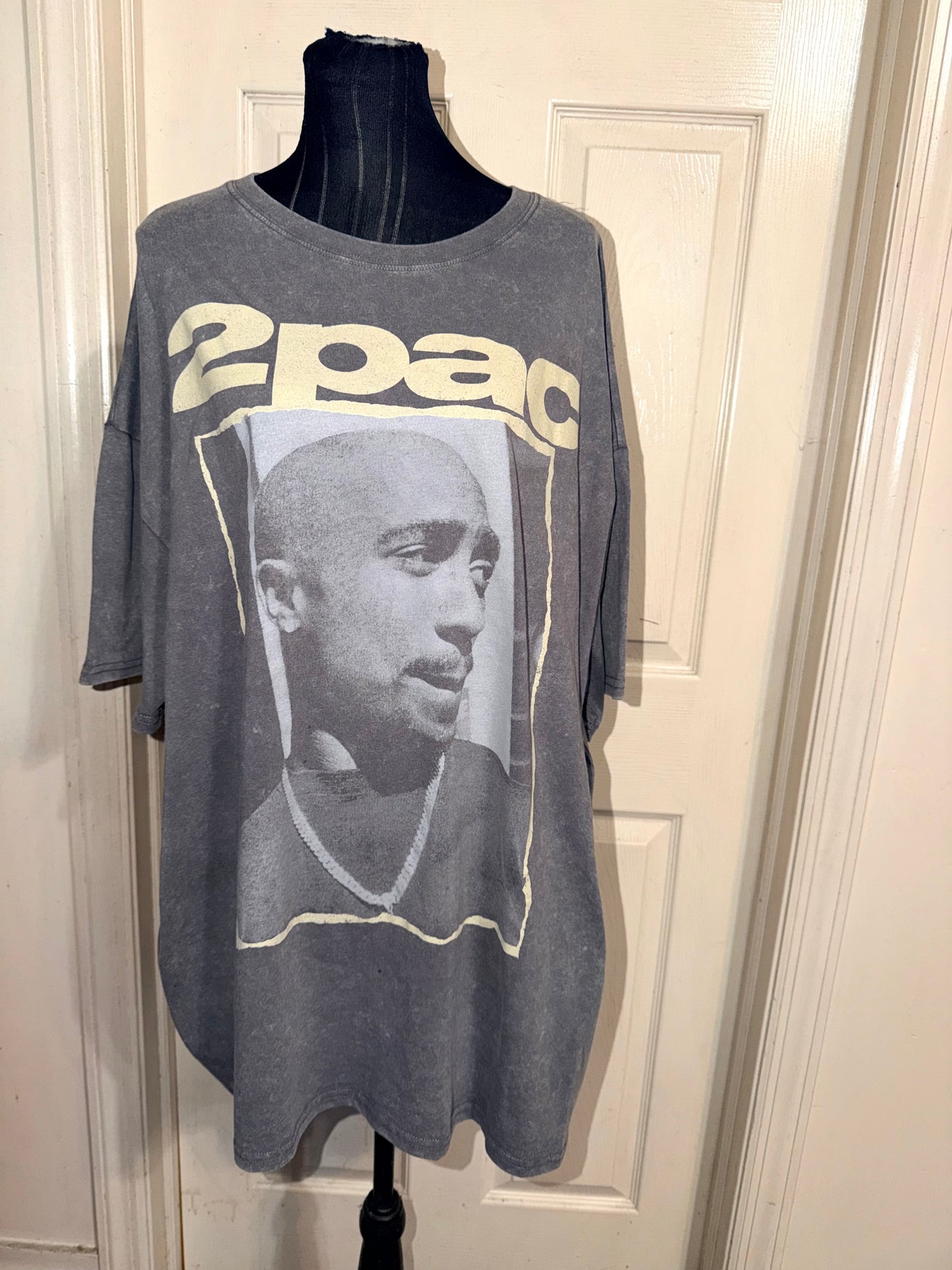 Tupac Double Sided Oversized Distressed Tee