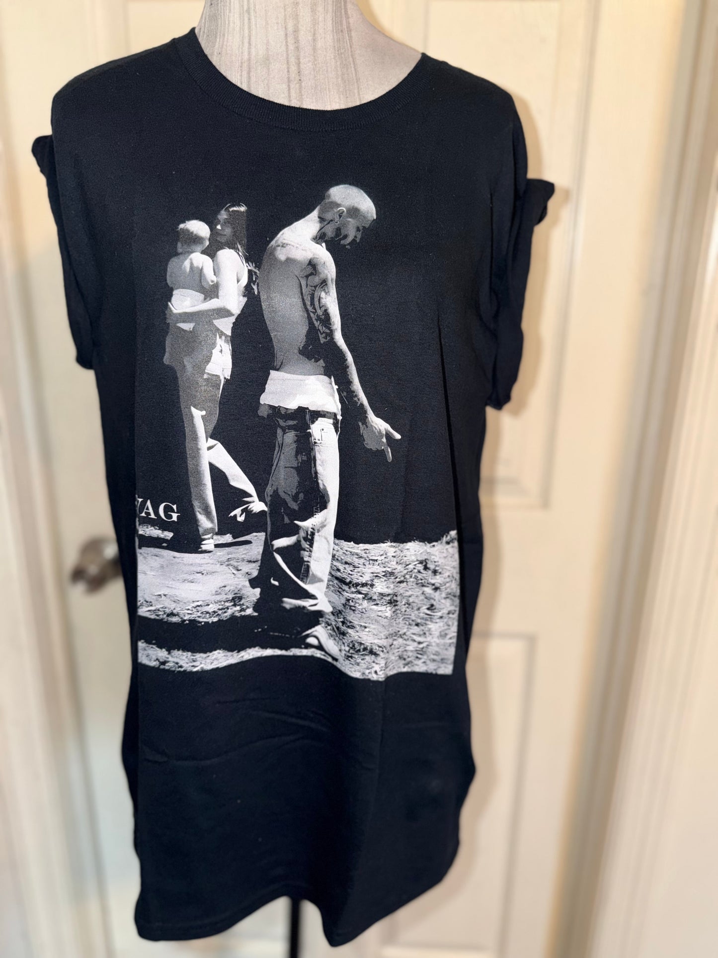 Justin Bieber Double Sided Oversized Distressed Tee