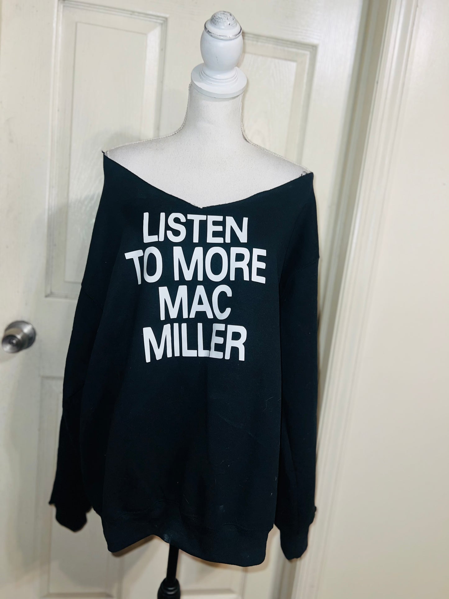 Mac Miller Oversized Distressed Sweatshirt