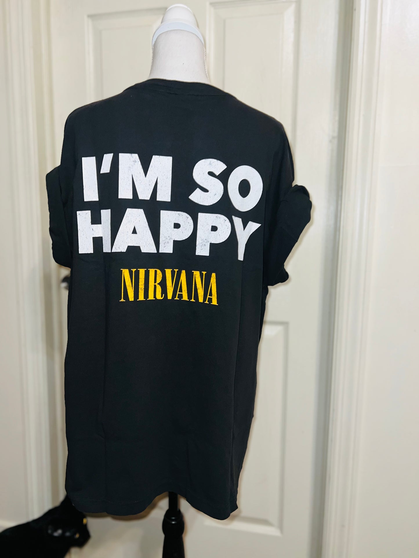 Nirvana Double Sided Oversized Distressed Tee