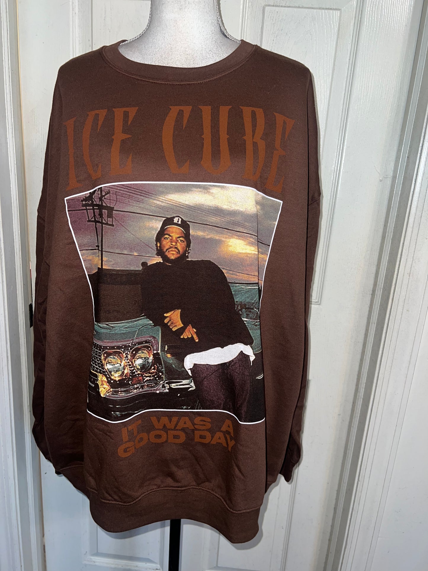 Ice Cube Oversized Distressed Sweatshirt