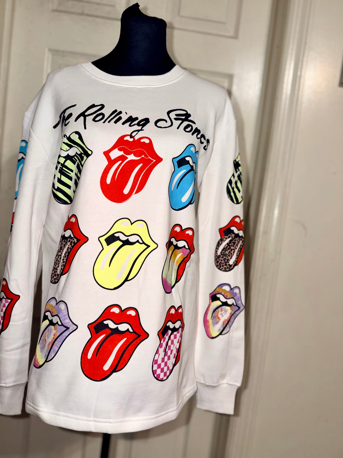 The Rolling Stones Oversized Distressed Sweatshirt