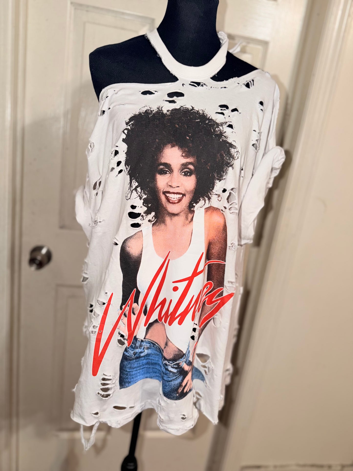 Whitney Houston Oversized Distressed Tee (As Is)