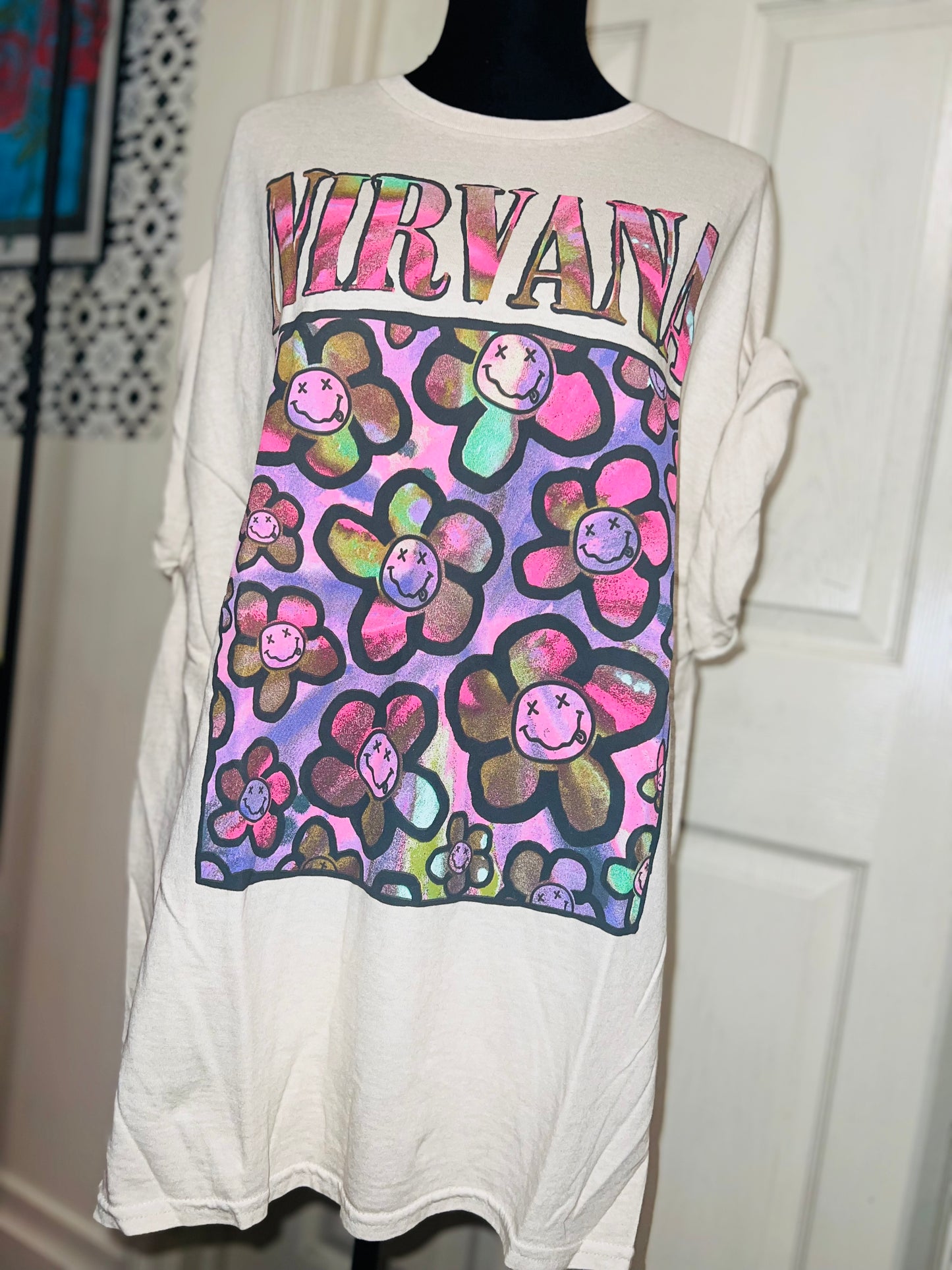 Nirvana Oversized Distressed Tee