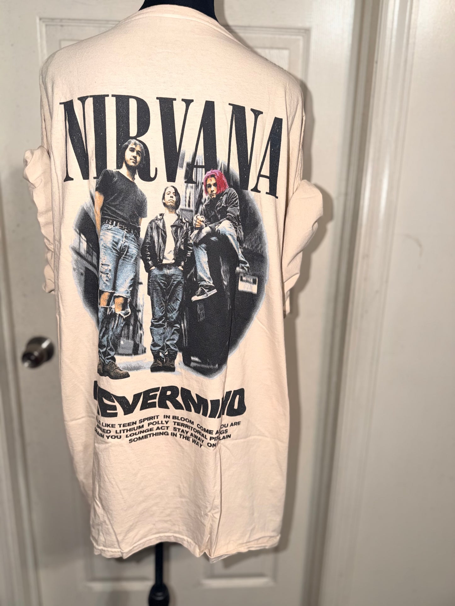 Nirvana Double Sided Oversized Distressed Tee