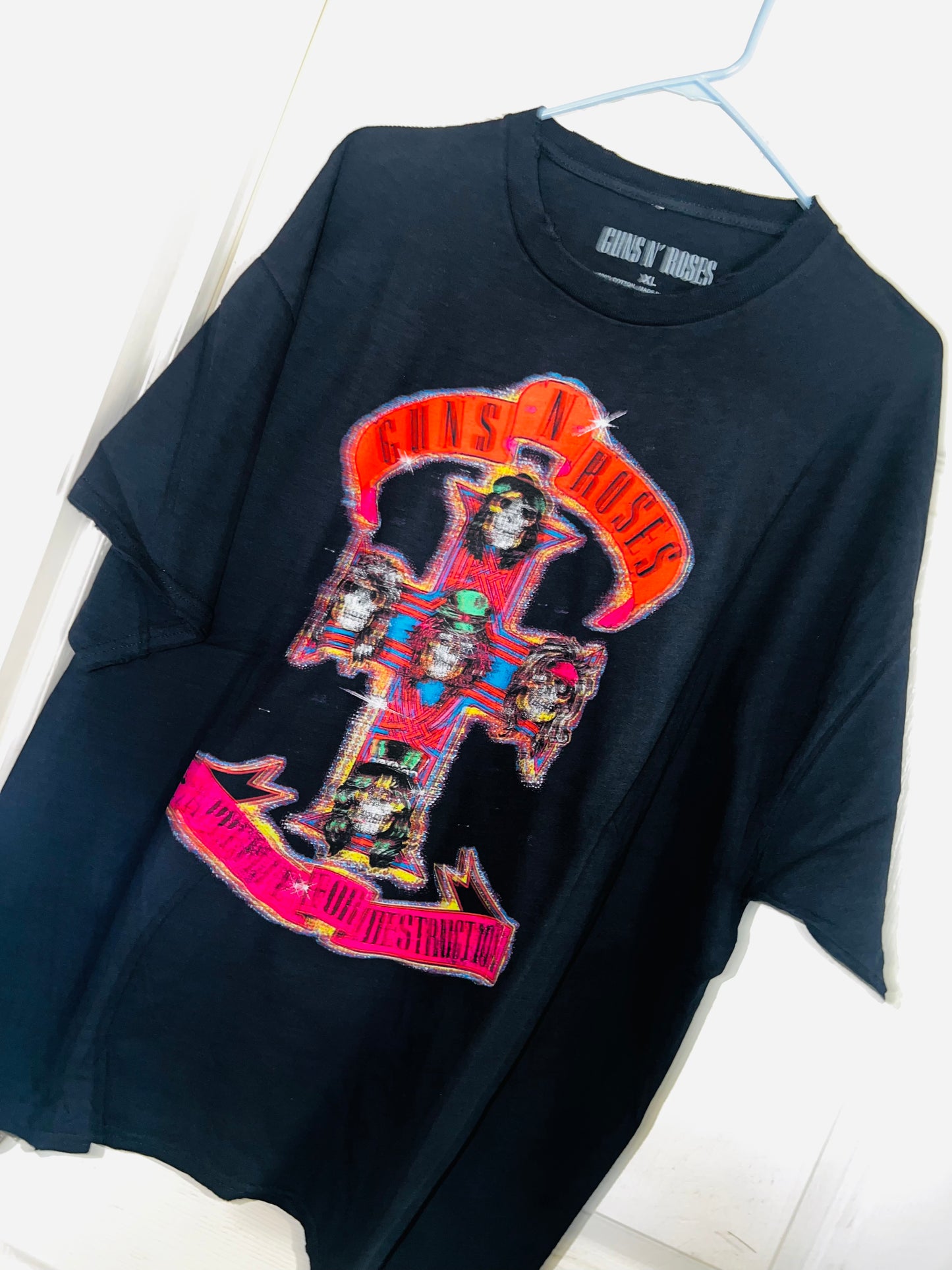 Guns n Roses Cross Oversized Distressed Tee