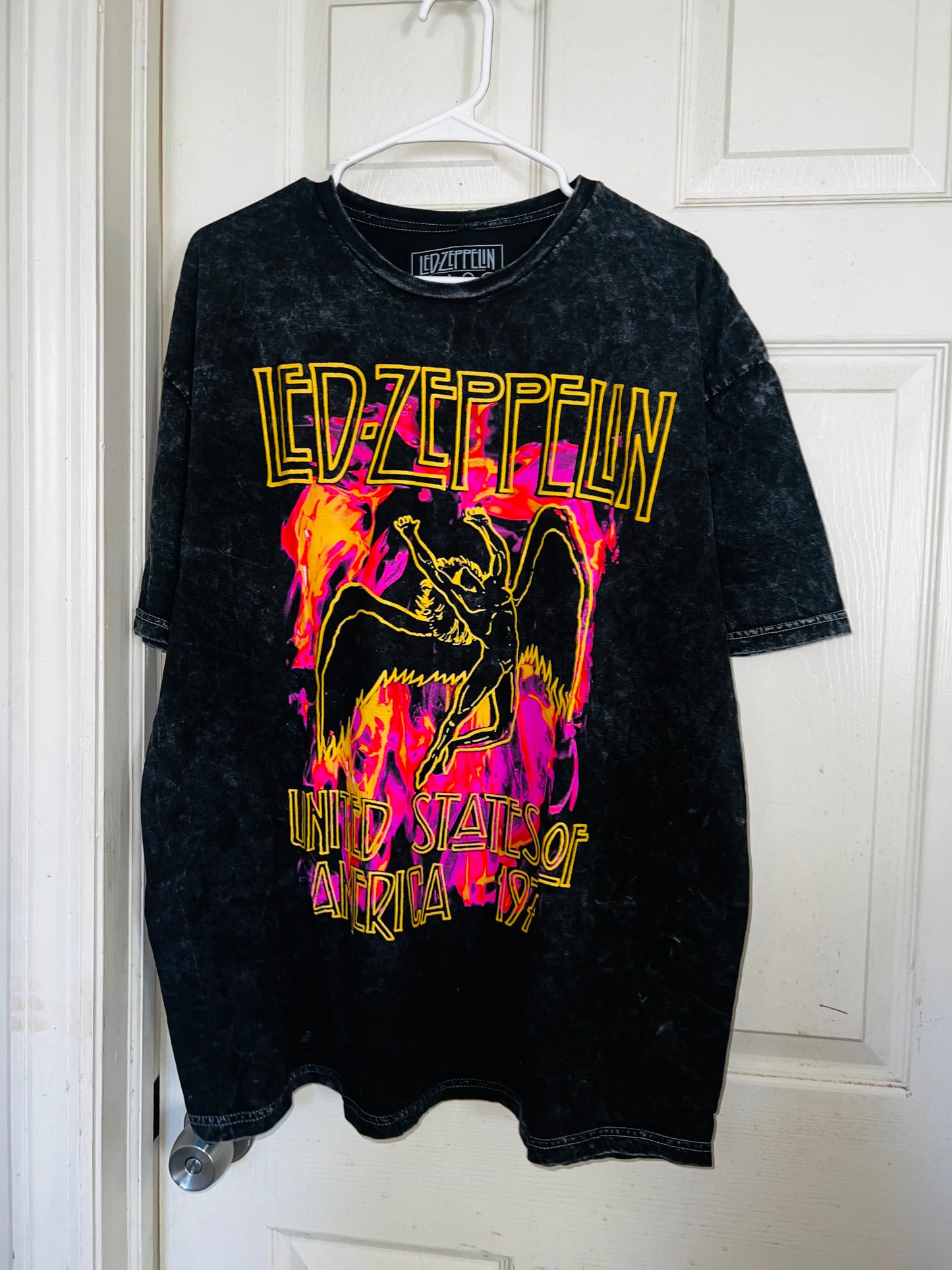 Led Zeppelin Mineral Wash Oversized Distressed Tee