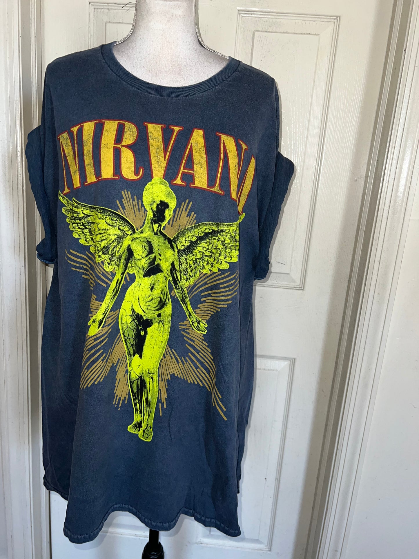 Nirvana Double Sided Oversized Distressed Tee