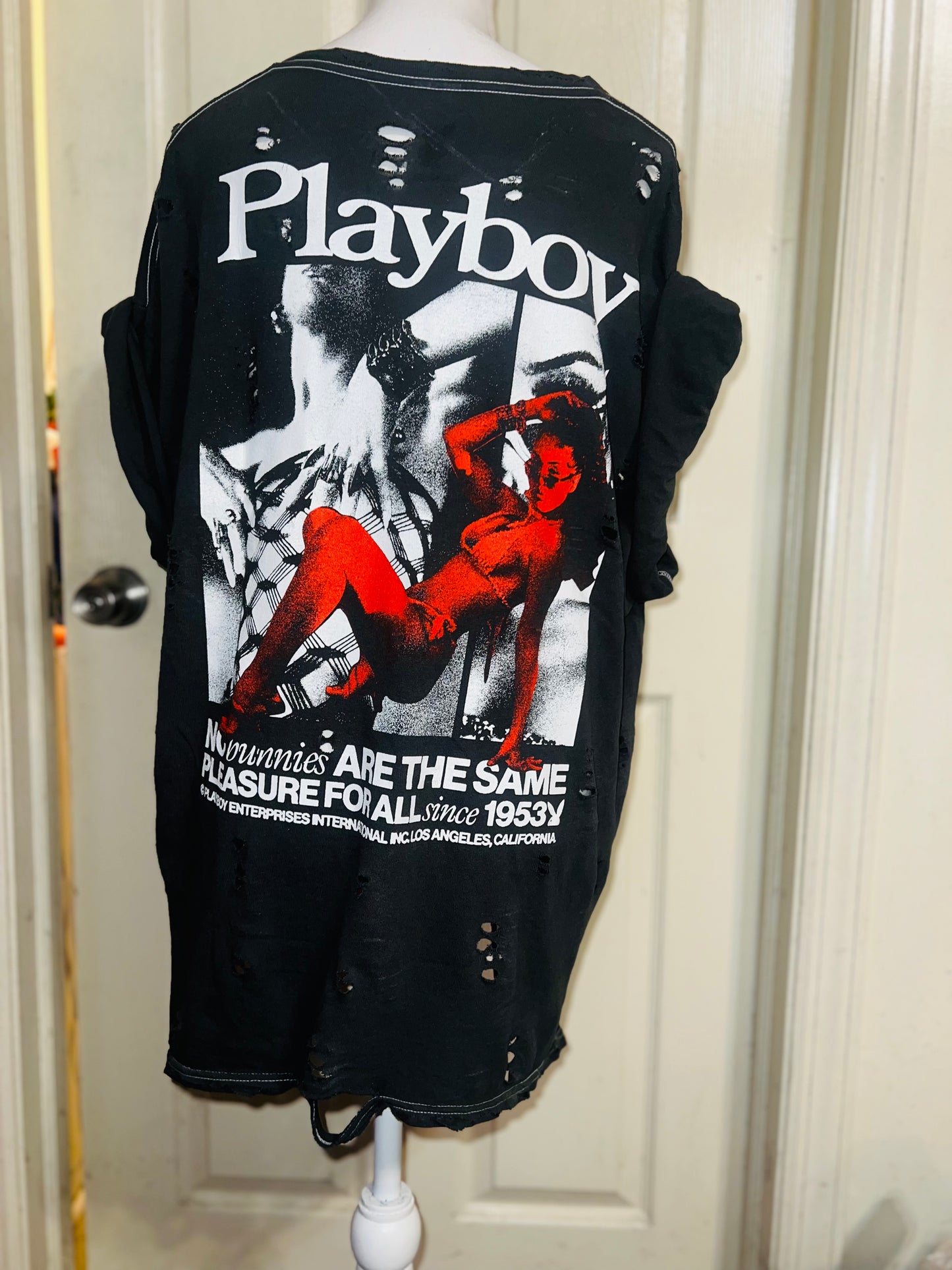 Playboy Double Sided Oversized Distressed Tee