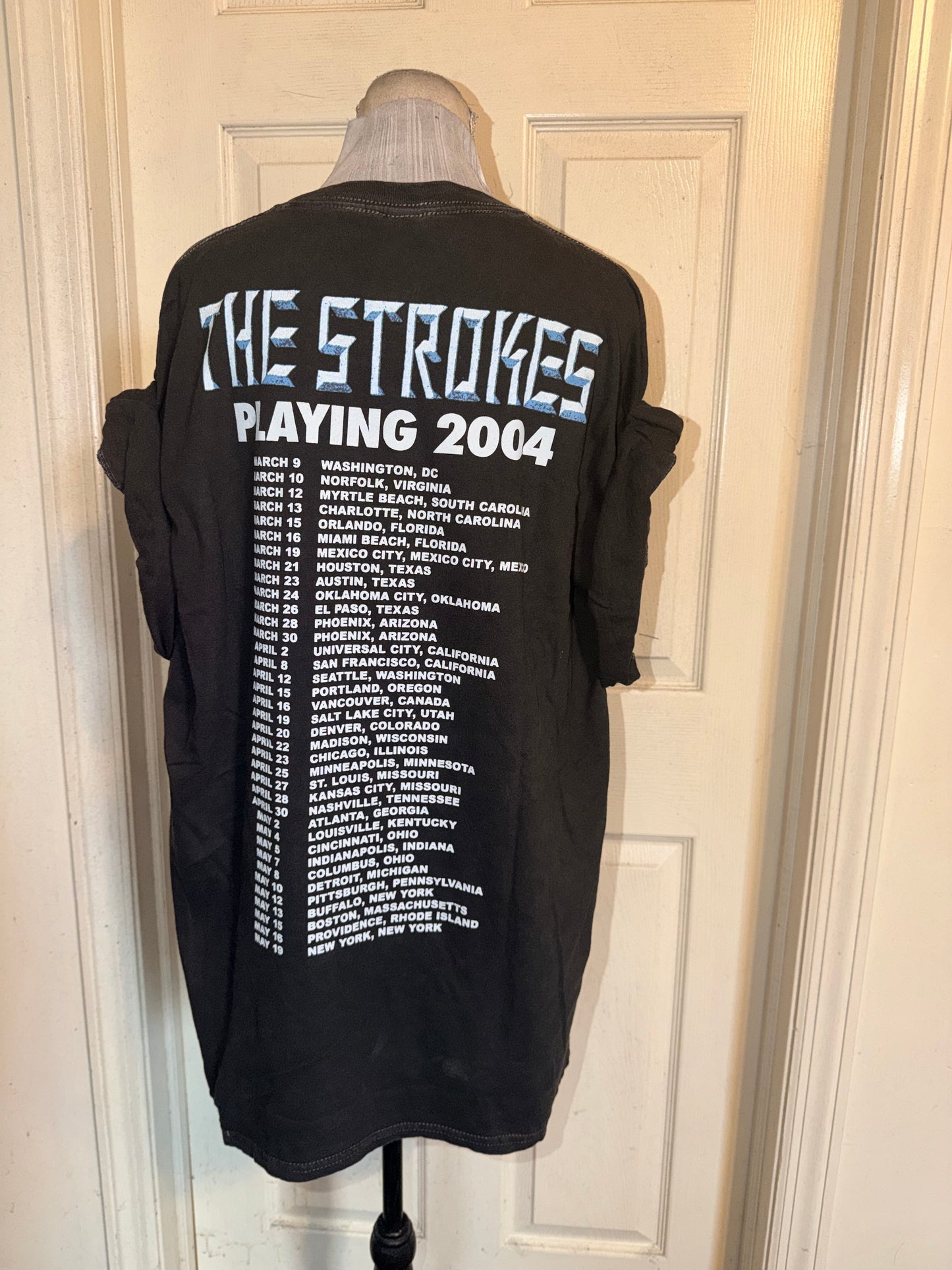 The Strokes Double Sided Oversized Distressed Tee