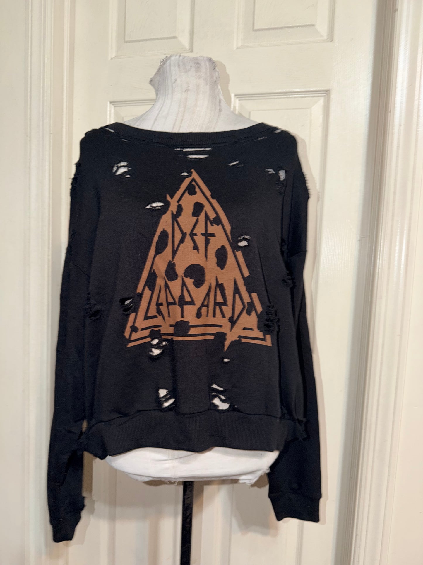 Def Leppard Oversized Distressed Sweatshirt