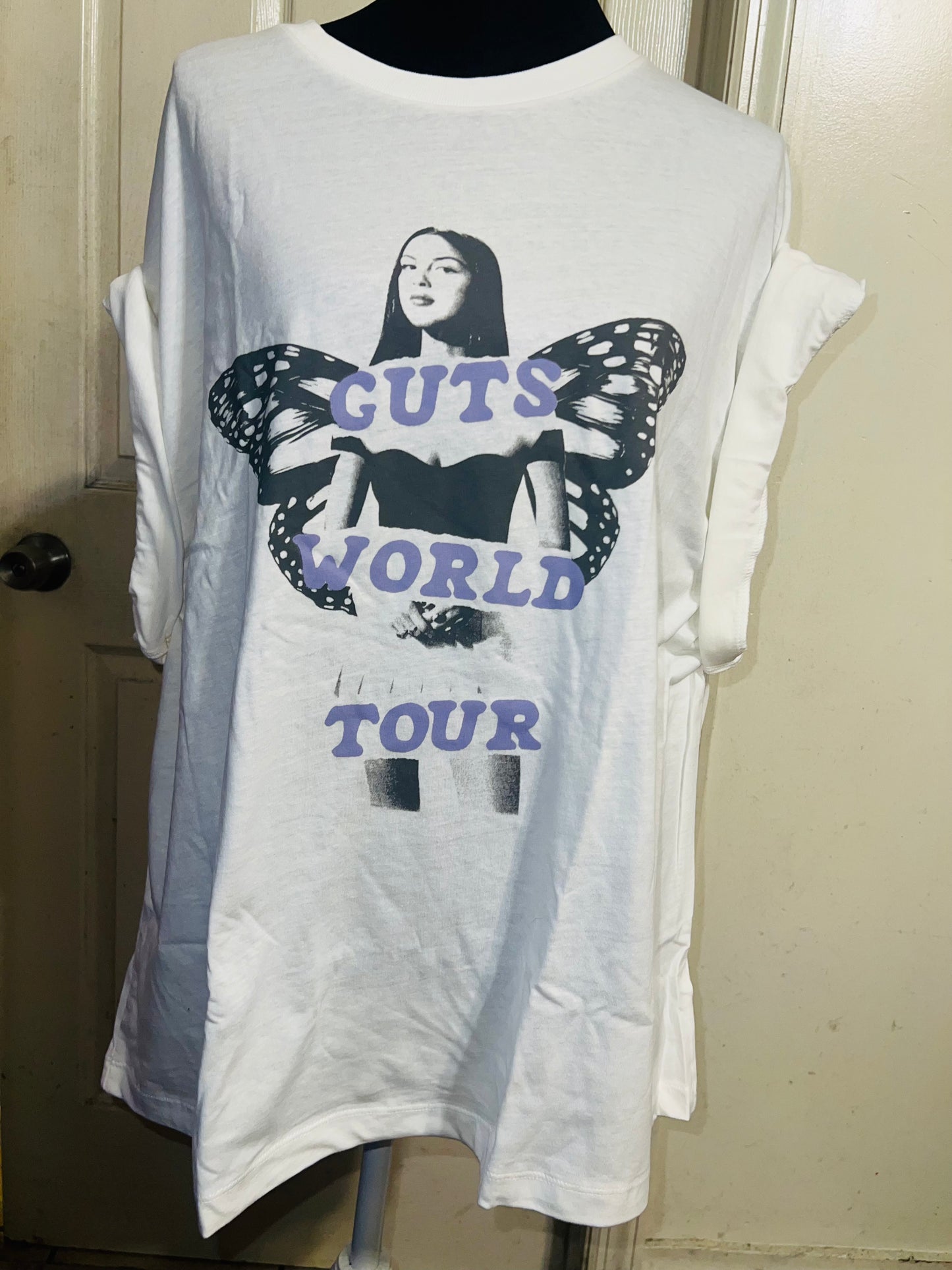 Olivia Rodrigo Double Sided Oversized Distressed Tee