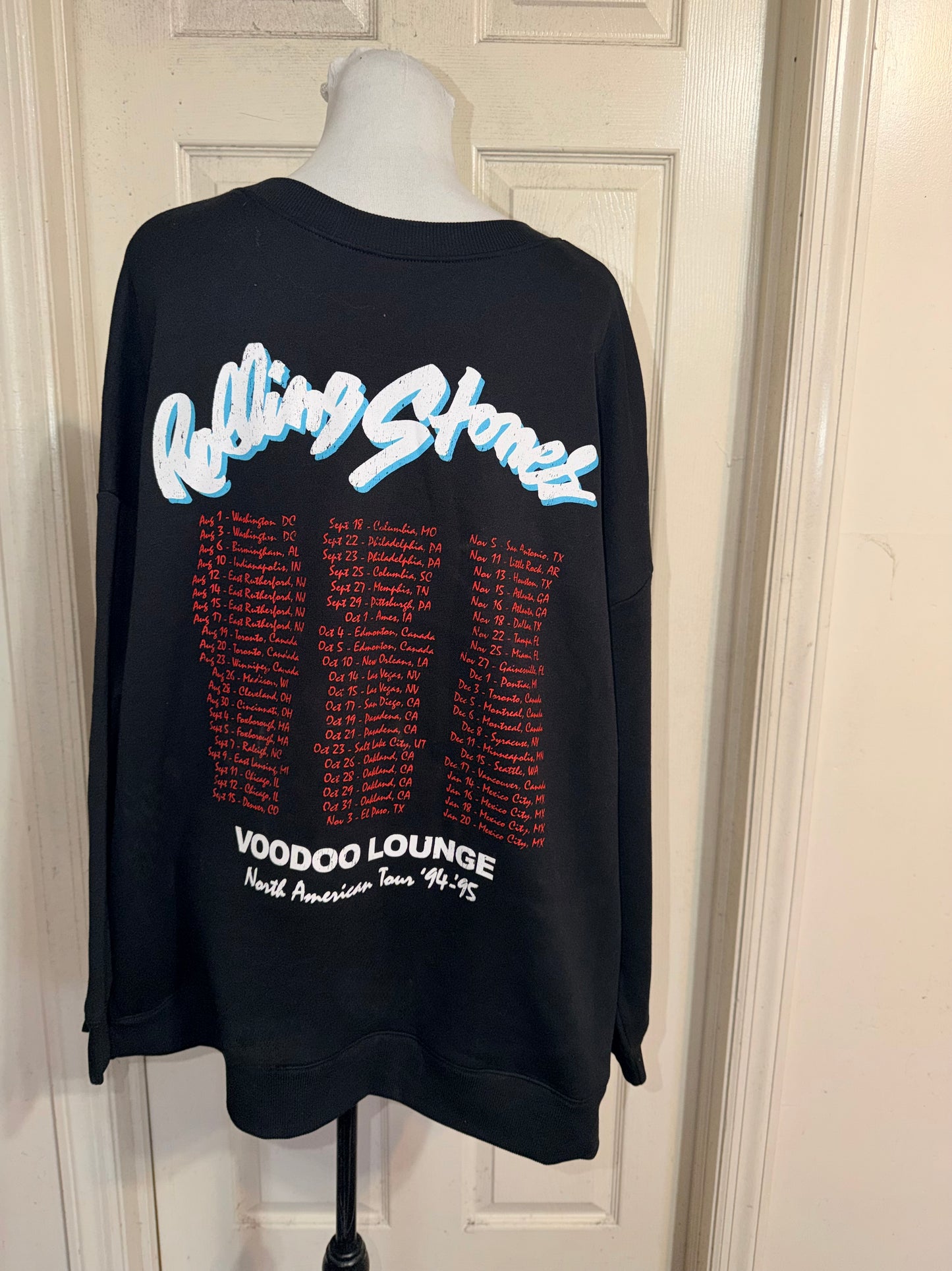 The Rolling Stones Double Sided Oversized Distressed Sweatshirt