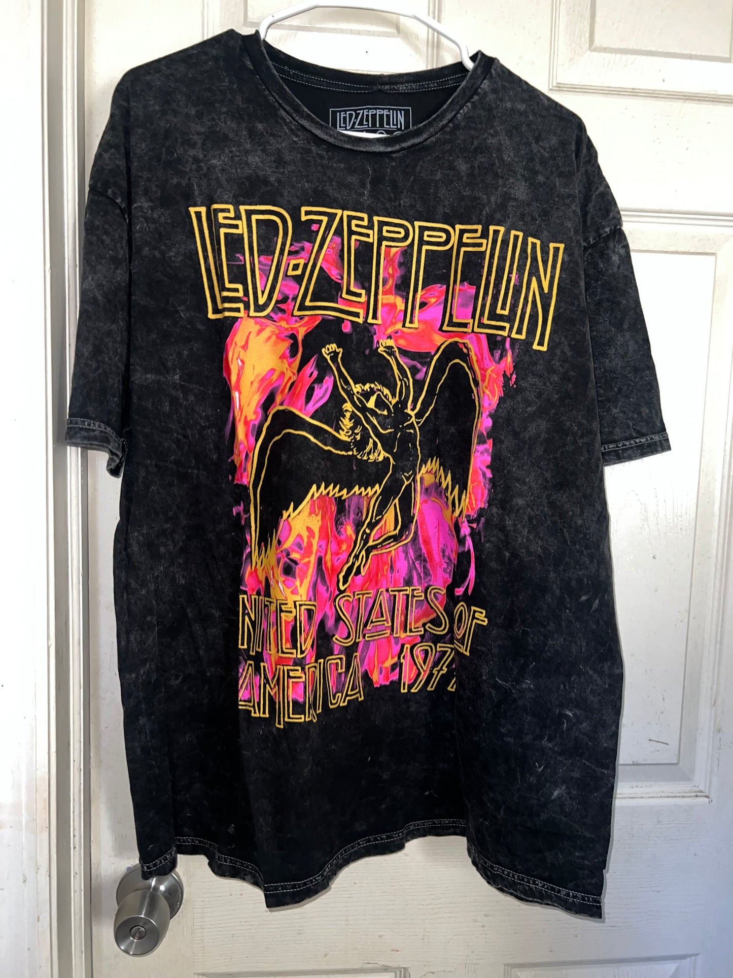 Led Zeppelin Mineral Wash Oversized Distressed Tee