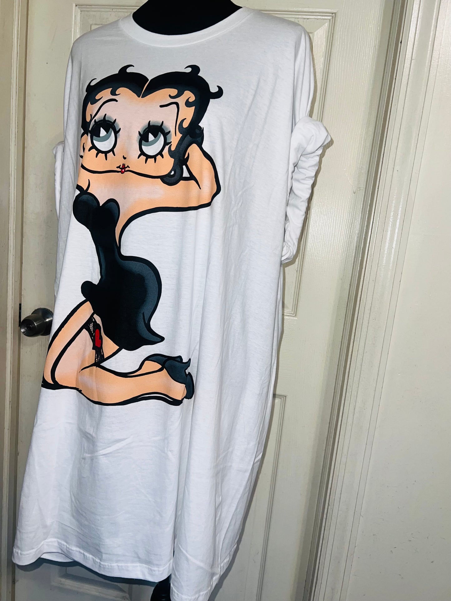 Betty Boop Oversized Distressed T-Shirt Dress