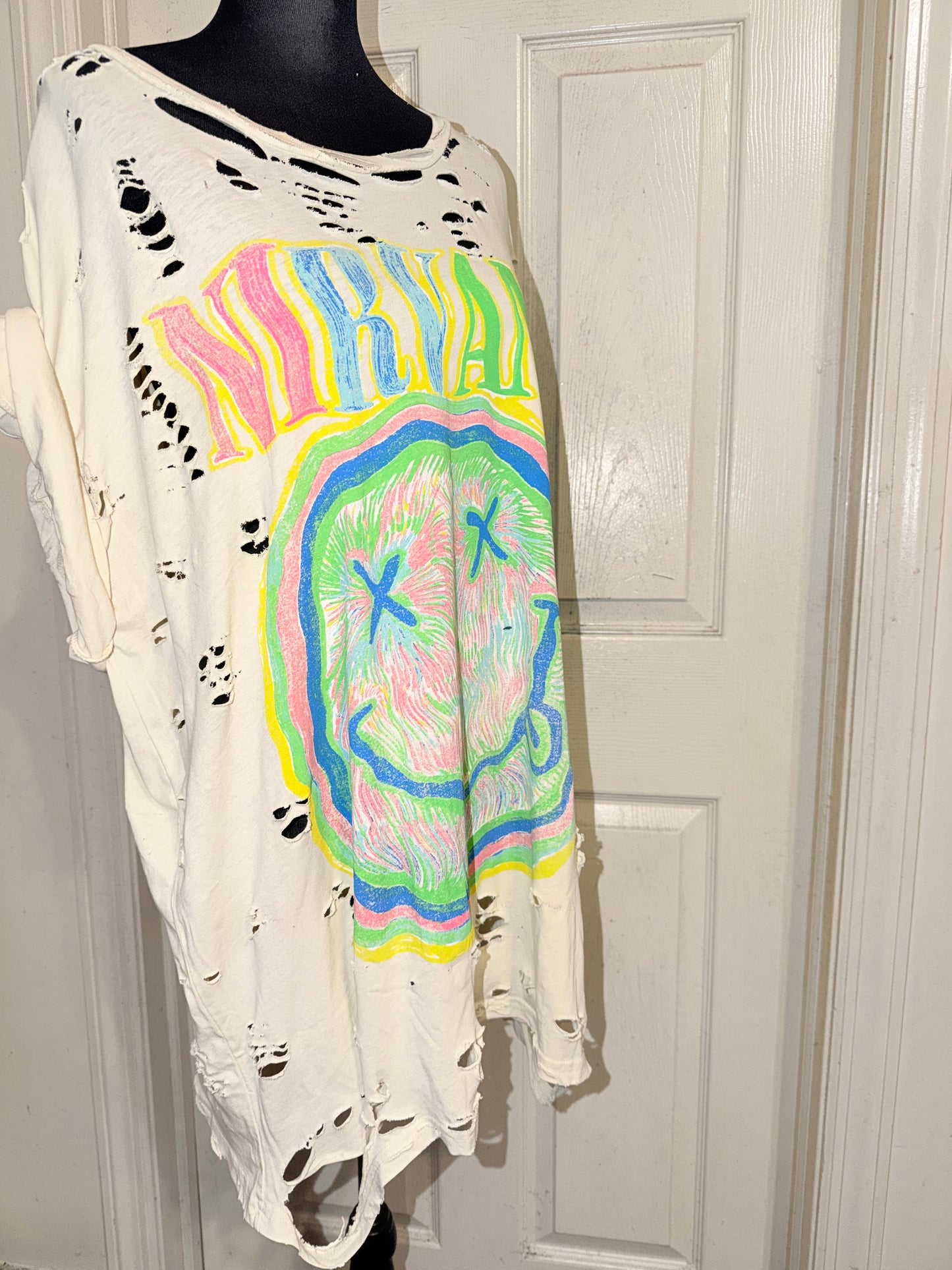 Nirvana Oversized Distressed Tee