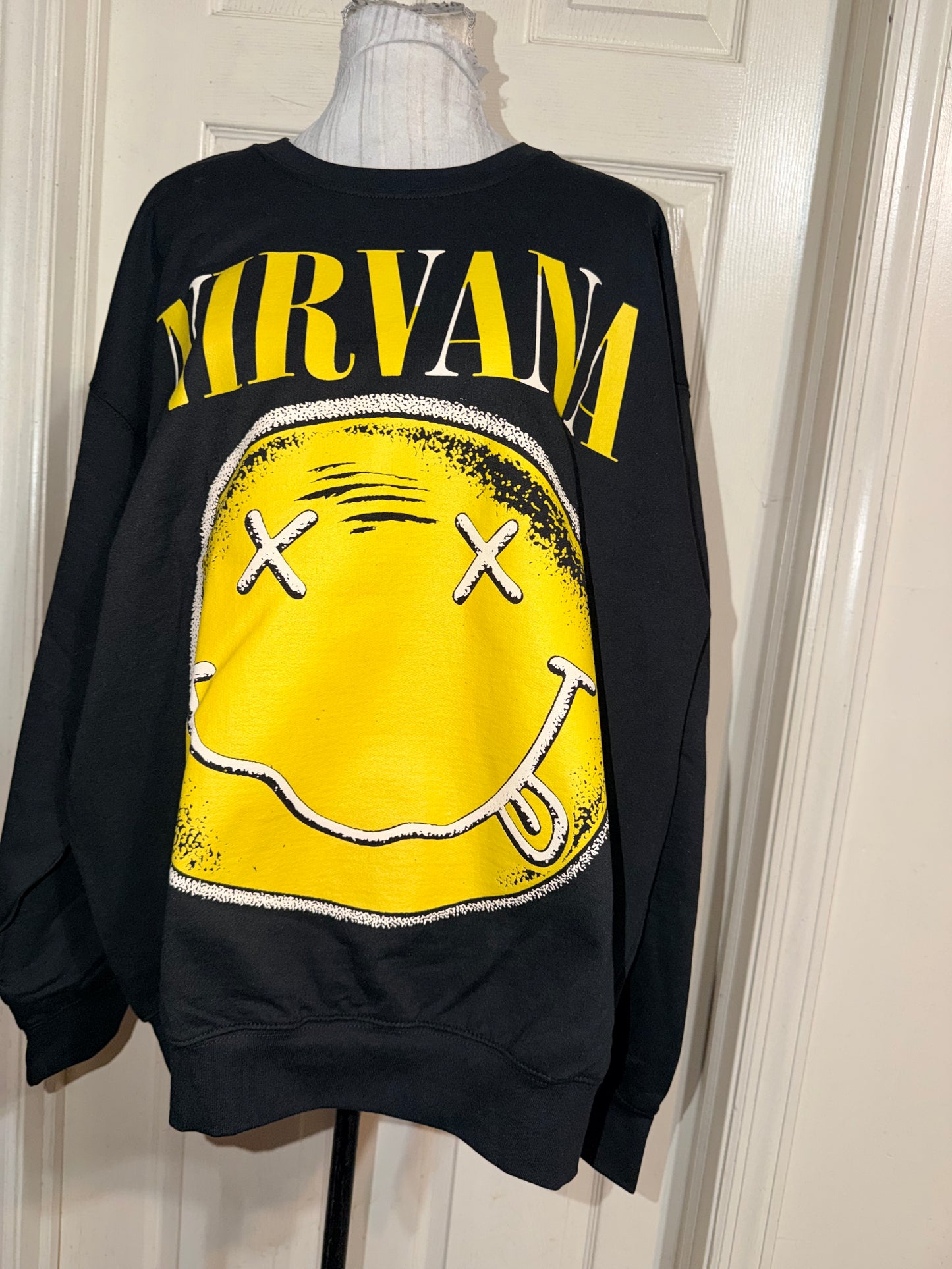 Nirvana Oversized Distressed Sweatshirt
