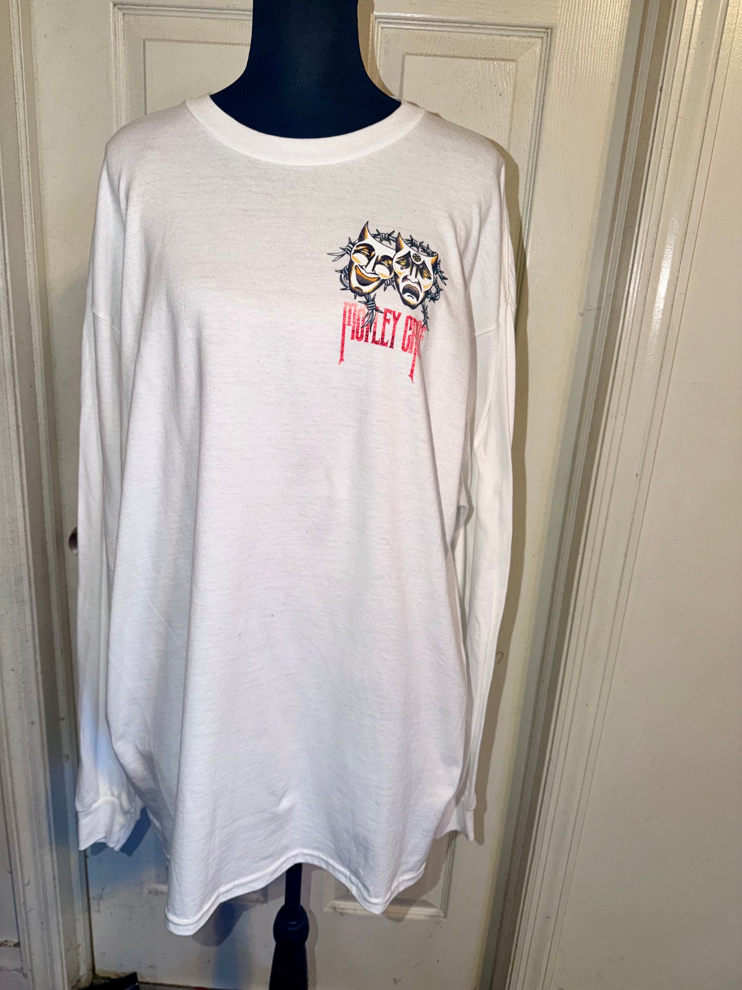 Motley Crue Double Sided Oversized Distressed Long Sleeve Tee