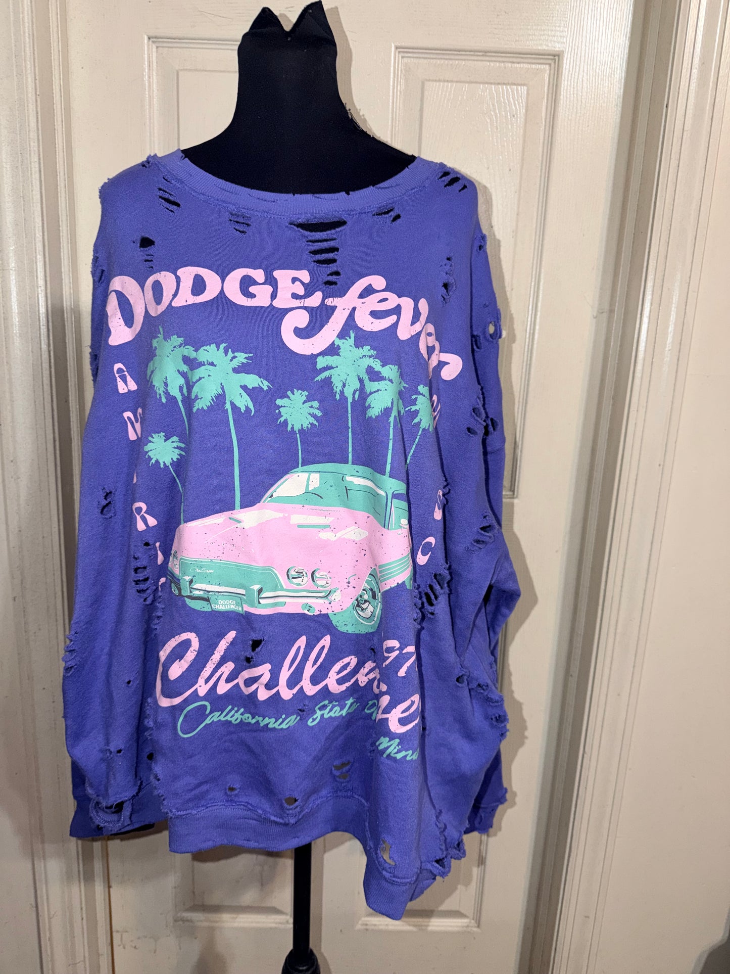 Dodge Challenger Oversize Distressed Sweatshirt