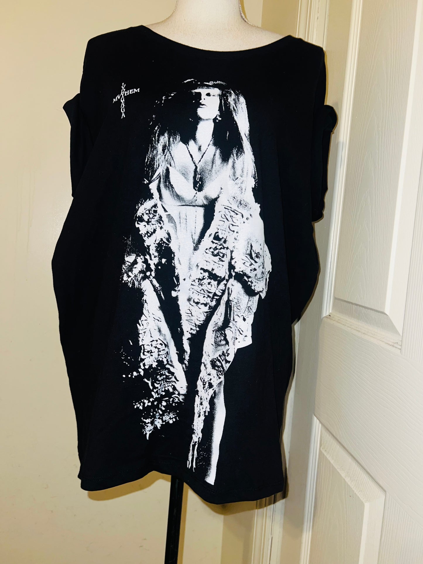 Lady Gaga Oversized Distressed Tee