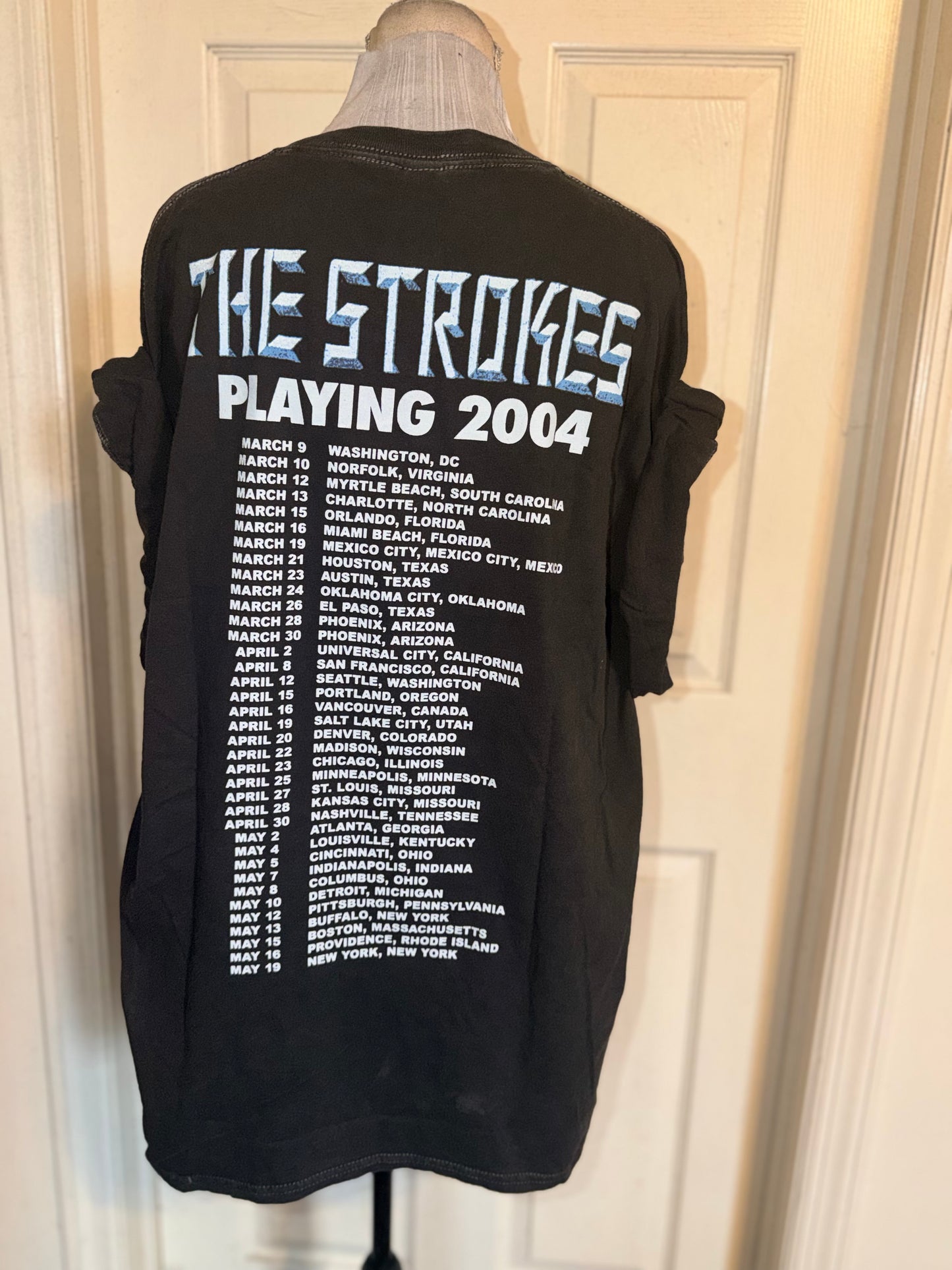 The Strokes Double Sided Oversized Distressed Tee