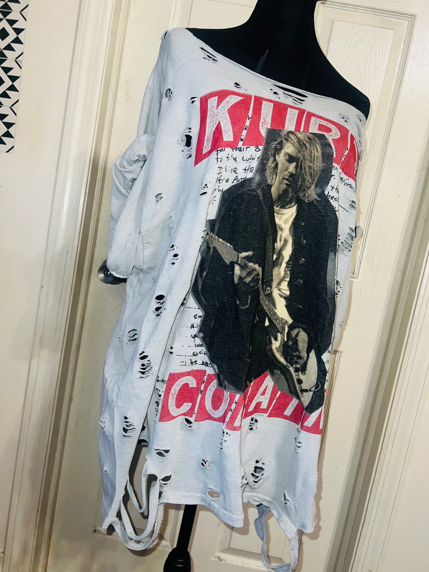 Kurt Cobain Oversized Distressed Tee