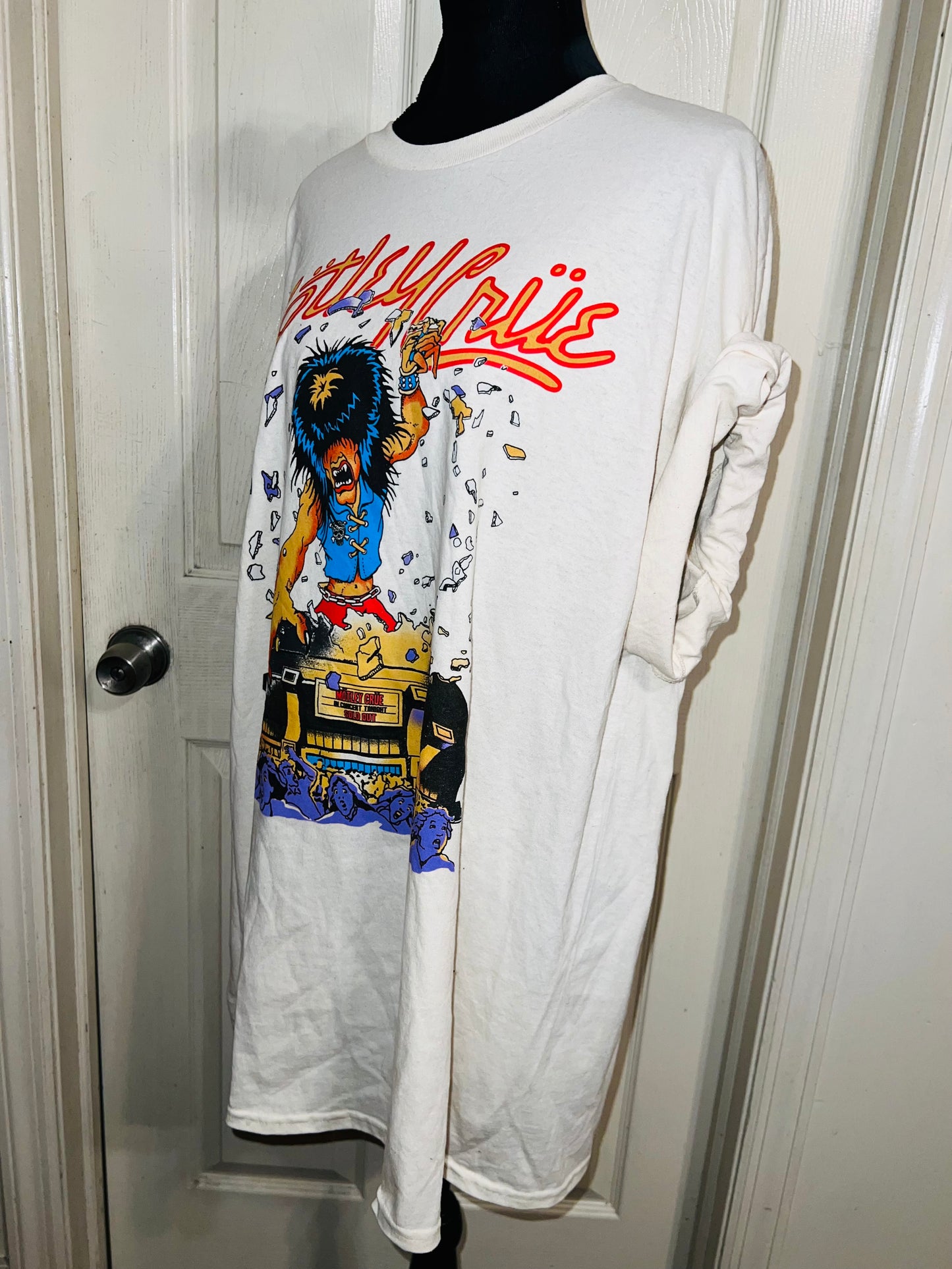 Motley Crue Tour Double Sided  Oversized Distressed Tee
