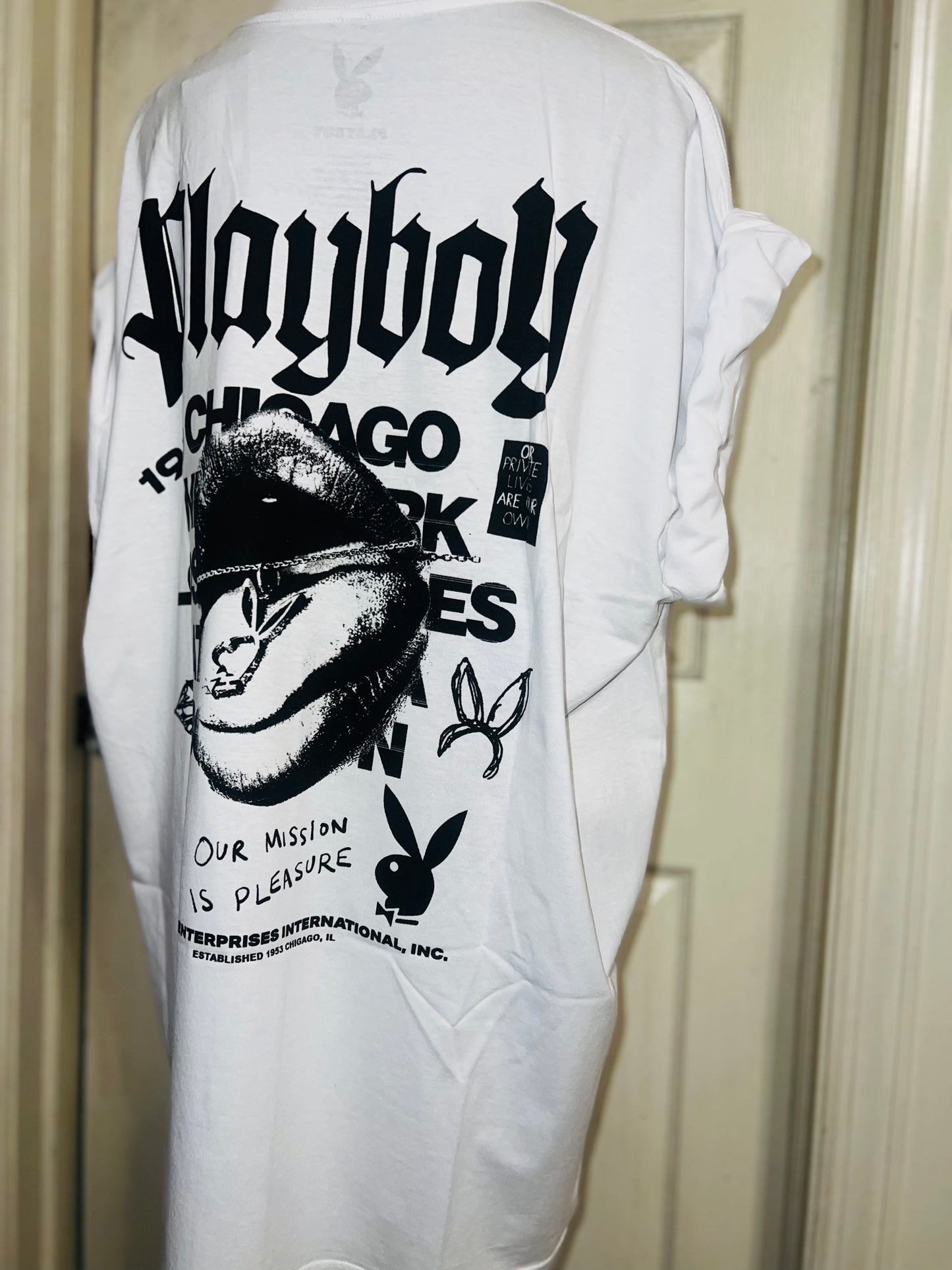 Playboy Double Sided Oversized Distressed Tee