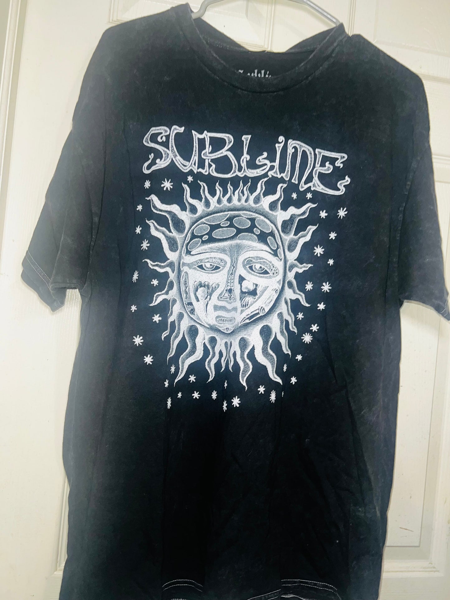 Sublime Acid Wash Oversized Distressed Tee