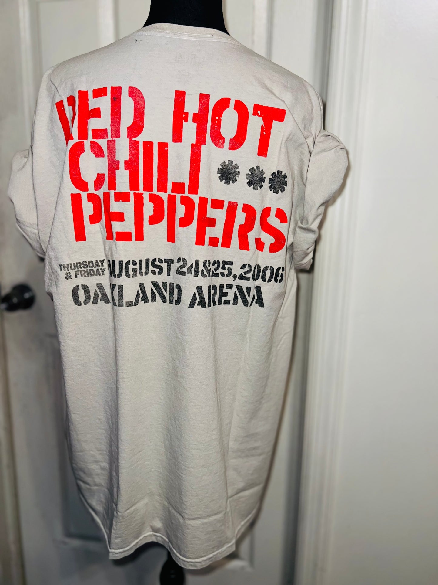 Red Hot Chili Peppers Double Sided Oversized Distressed Tee