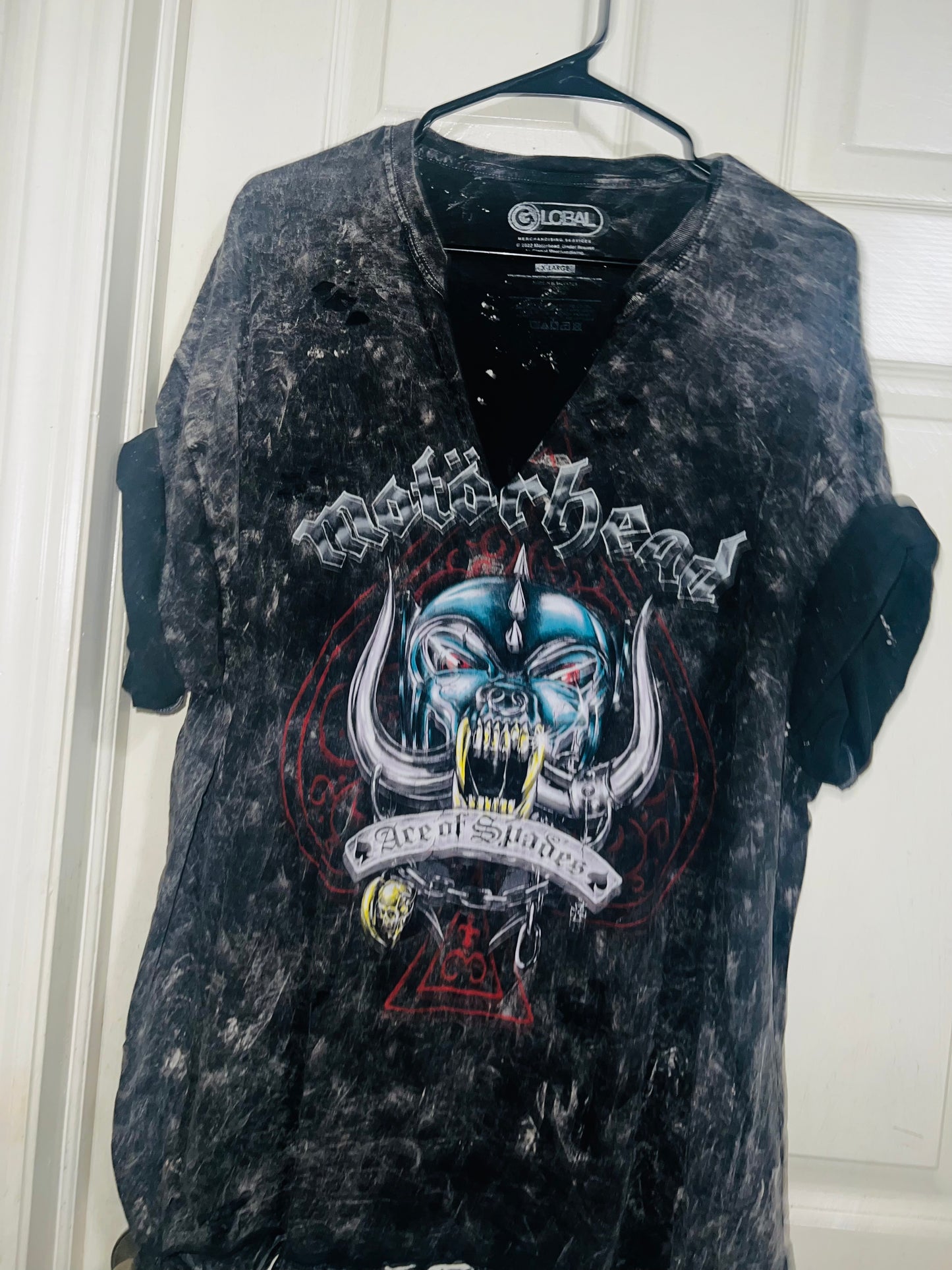 Motörhead Acid Wash Oversized Distressed Tee