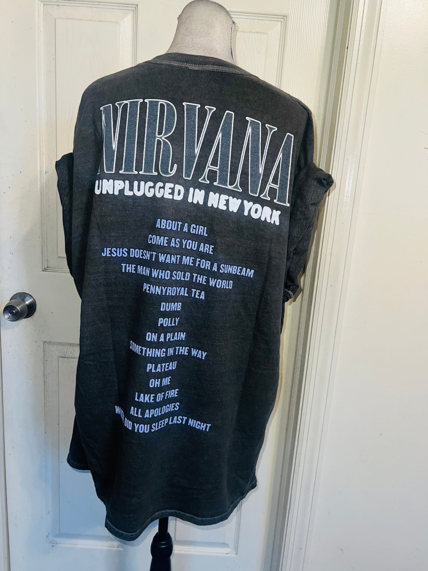 Nirvana Double Sided Oversized Distressed Tee