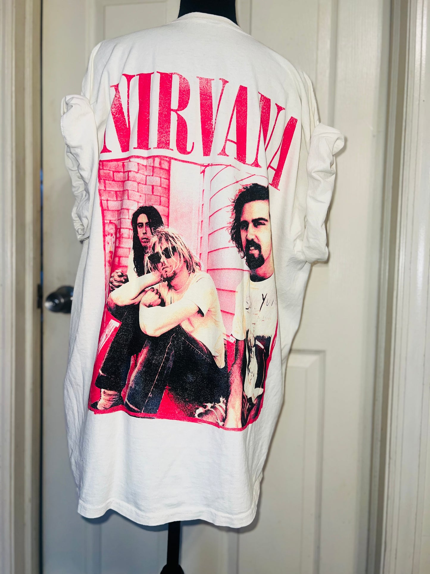 Nirvana Double Sided Oversized Distressed Tee