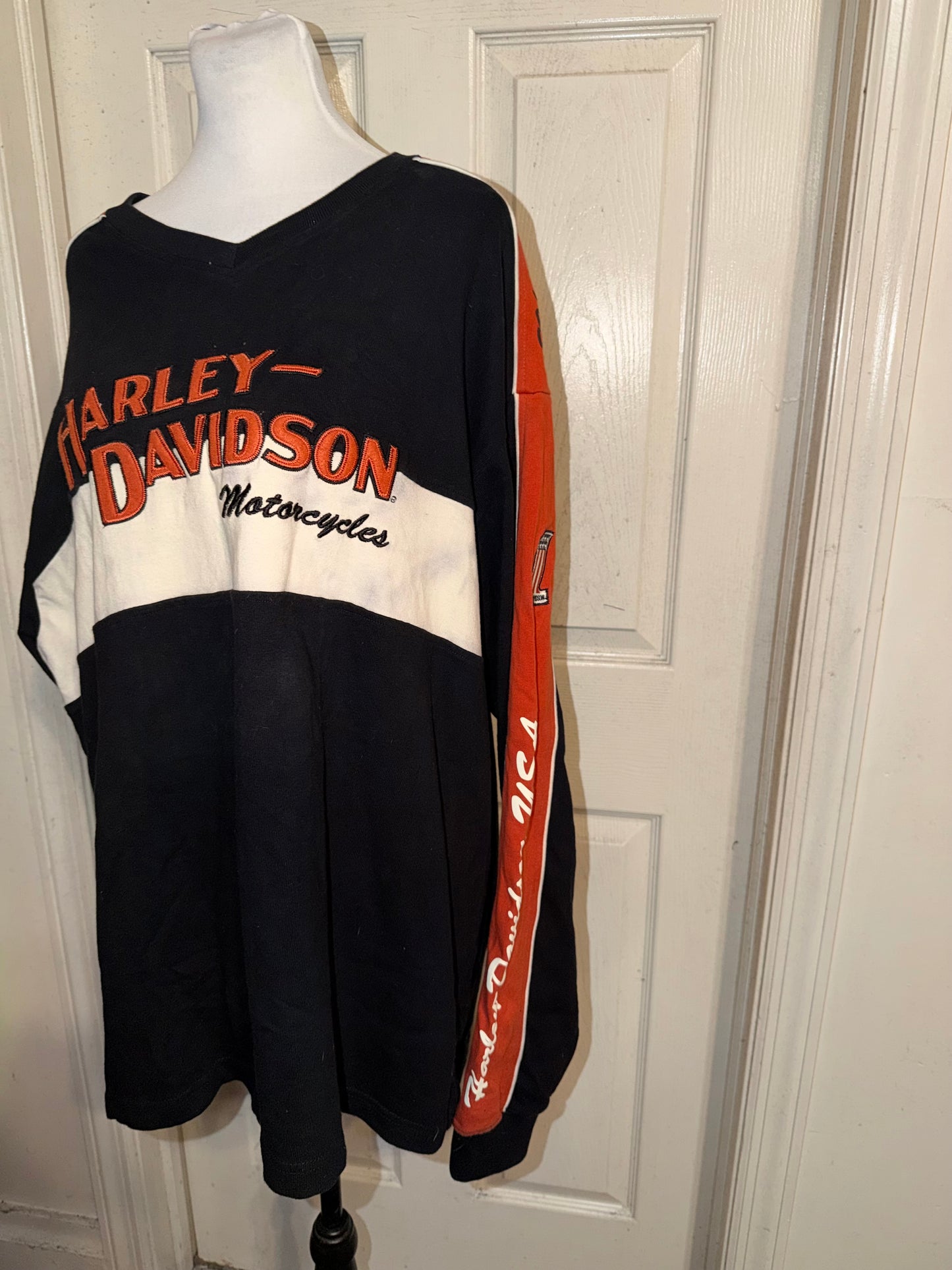 Harley Davidson Double Sided Oversized Distressed Vintage Jersey Sweatshirt
