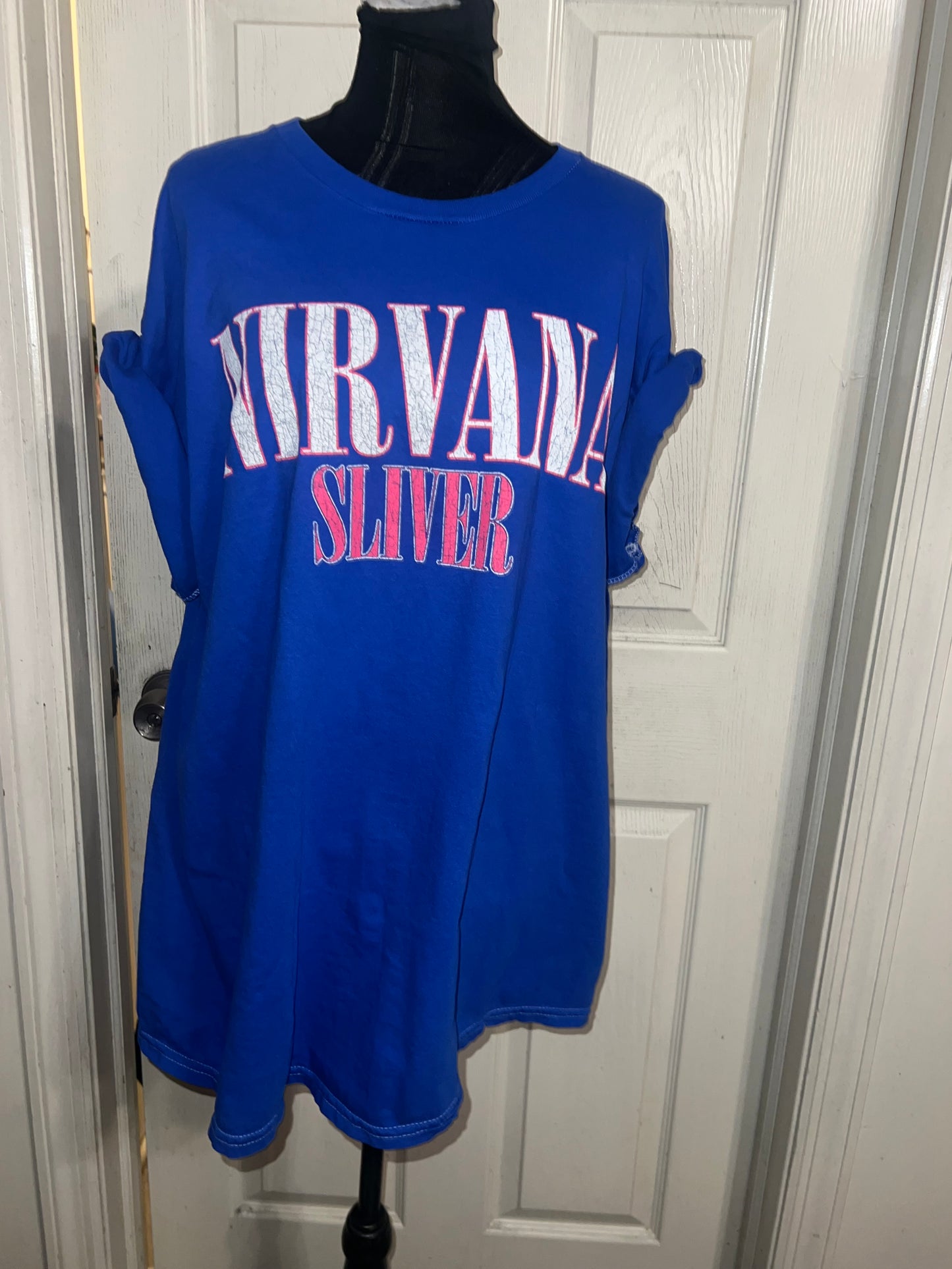 Nirvana Double Sided Oversized Distressed Tee