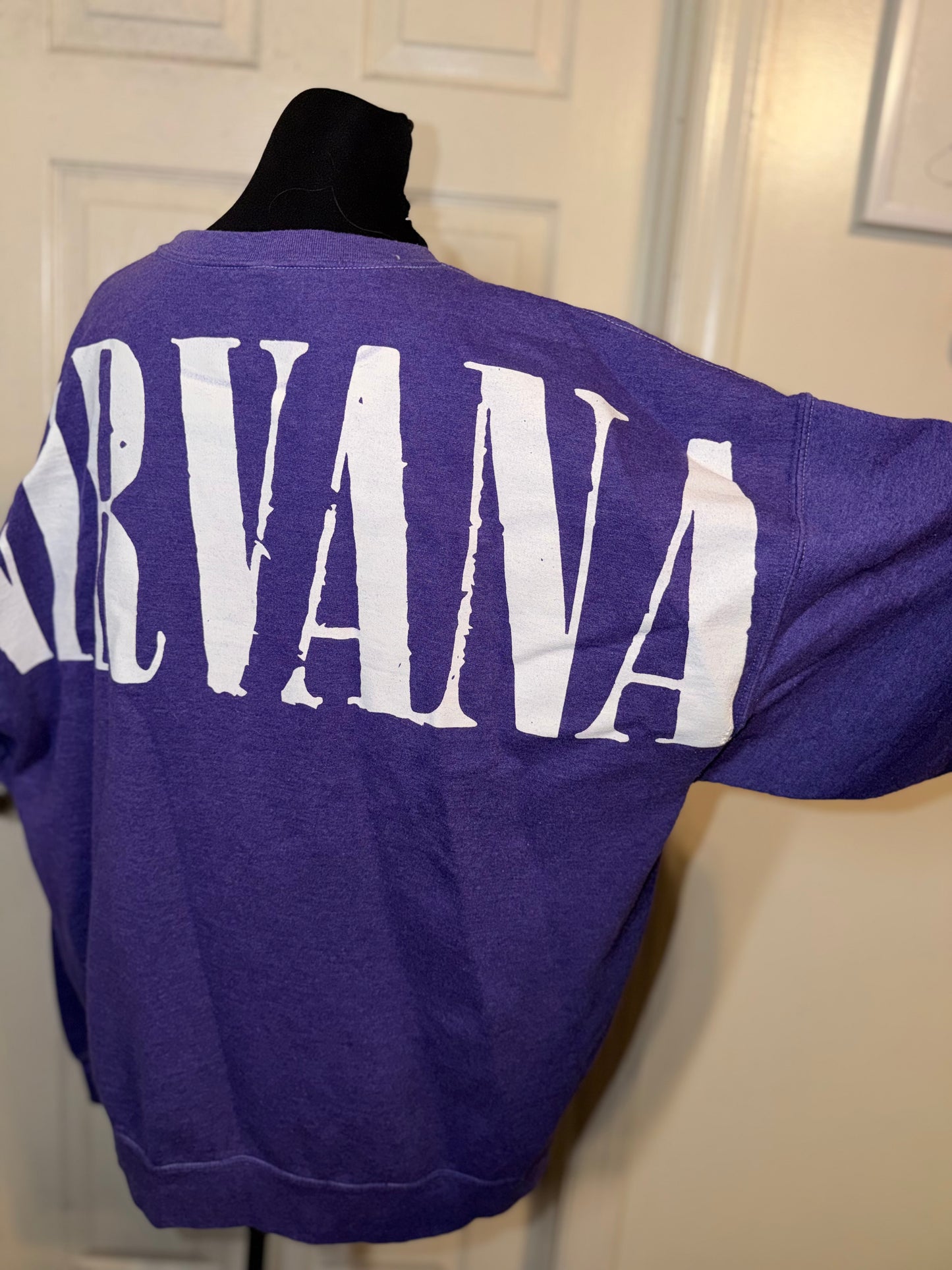 Nirvana Double Sided Oversized Distressed Sweatshirt
